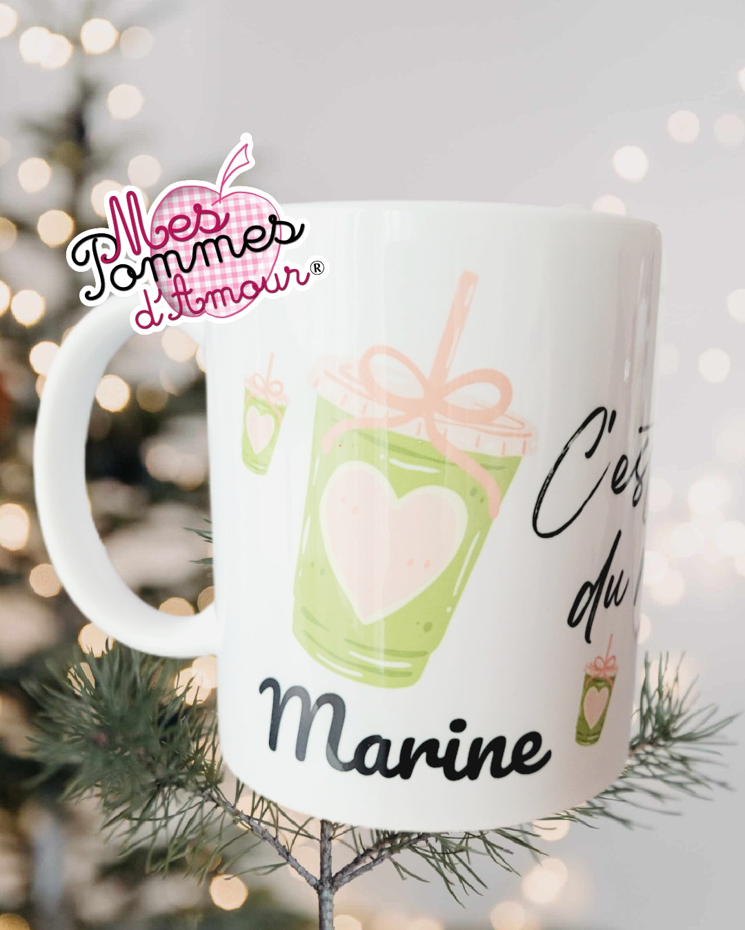 Mug c'est l'heure du matcha/café/thé - Mes Pommes D'Amour Cadeaux naissance