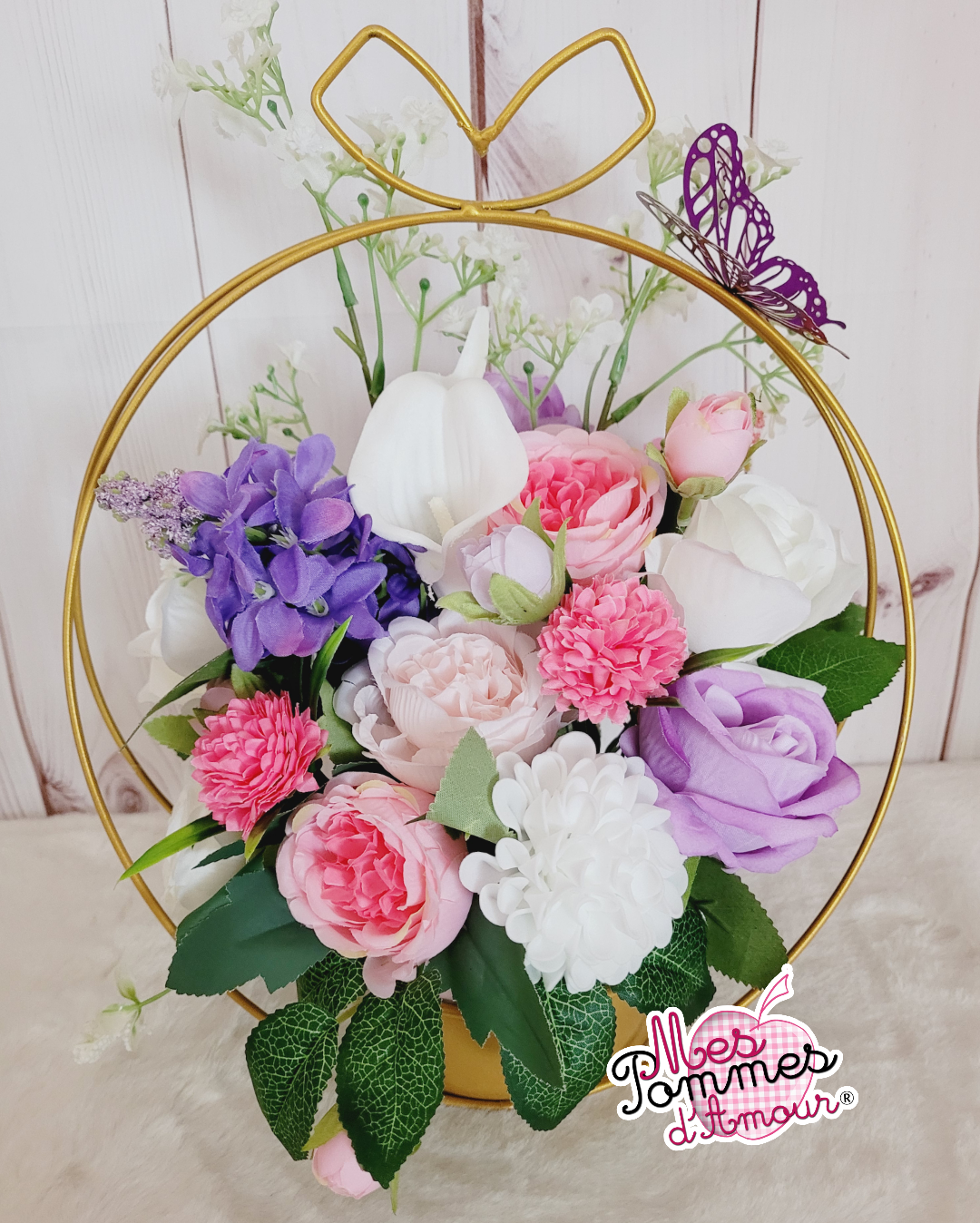 Composition florale armature forme ronde