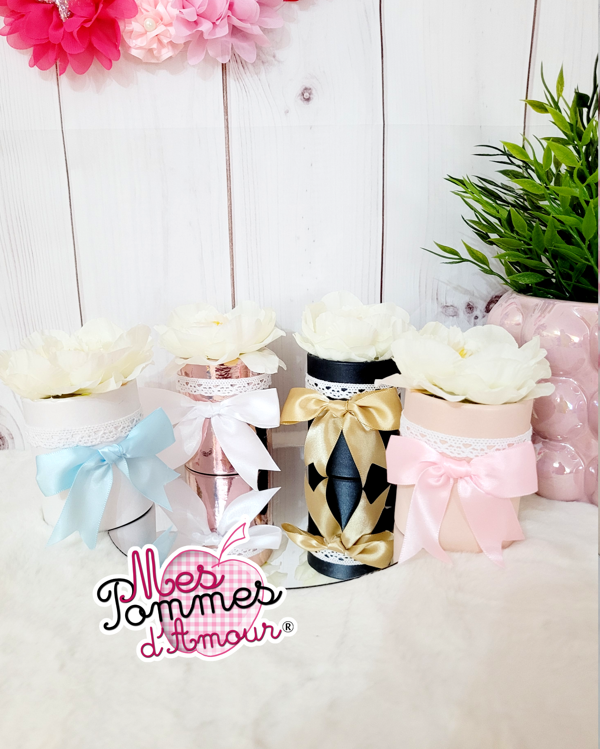 Petit Pot décoratif pivoine personnalisable