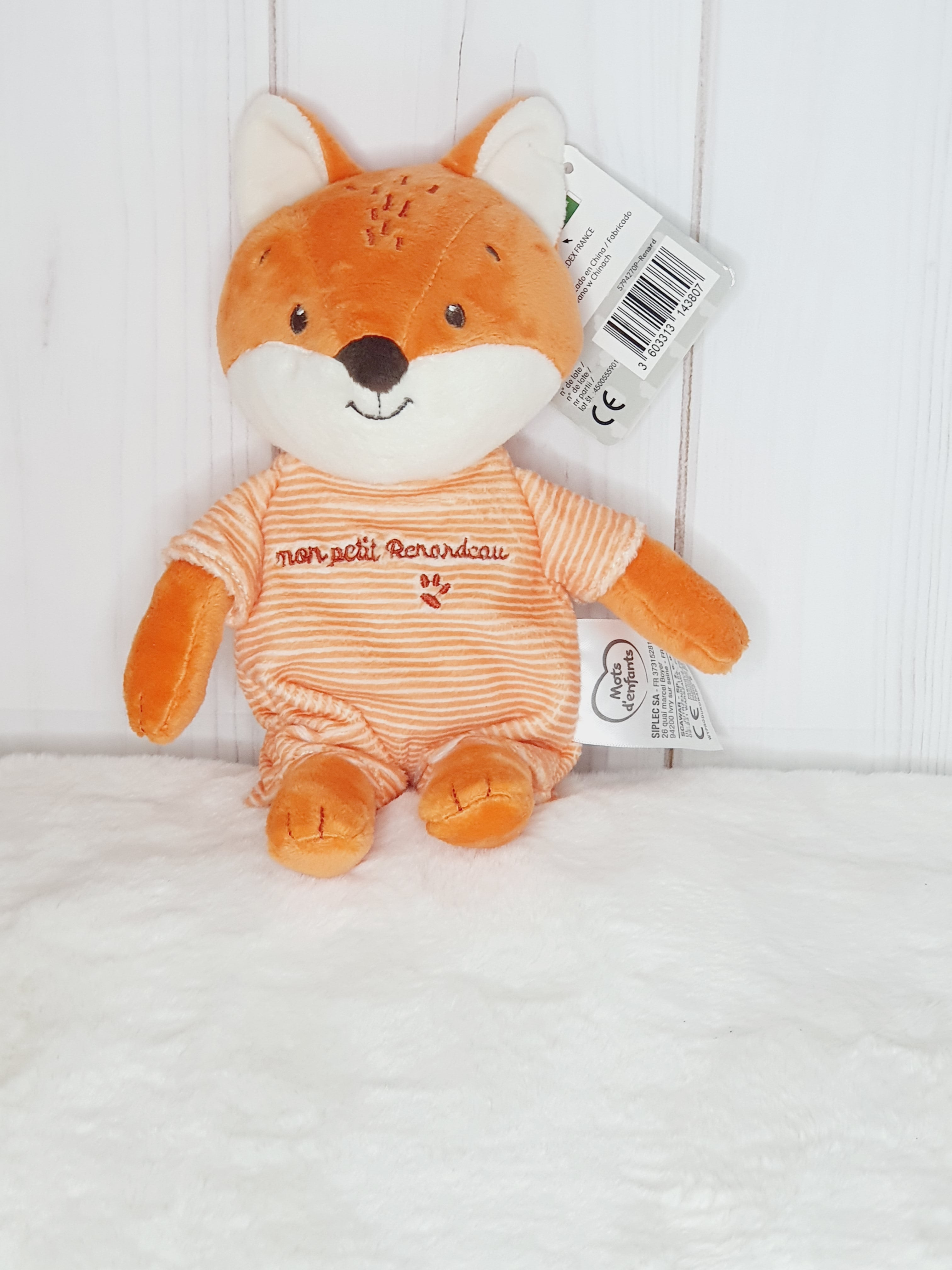 Peluche doudou renard 23cm pour Ballon Bulle