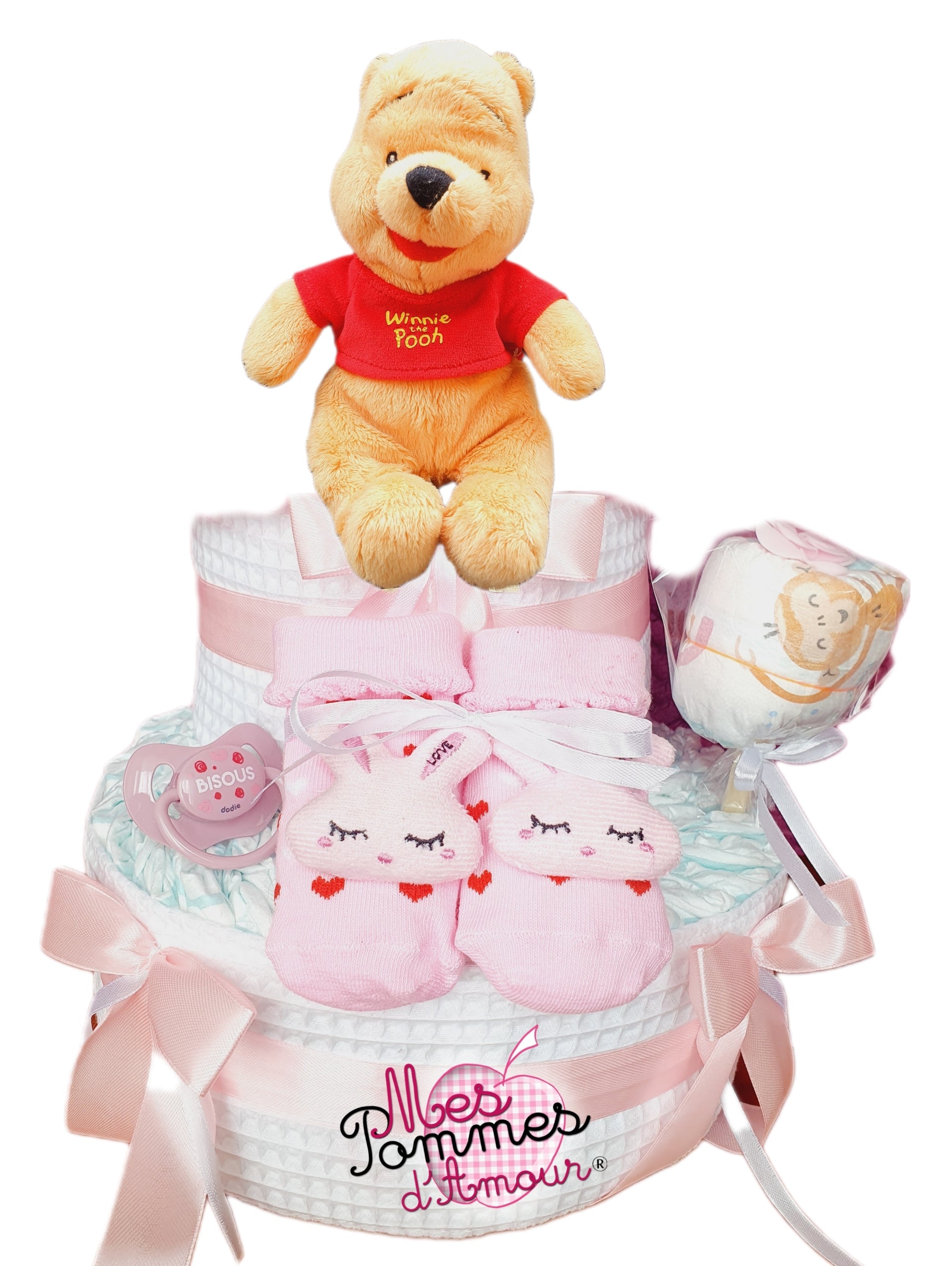 Gâteau de couches cadeau bébé naissance chien garçon mixte