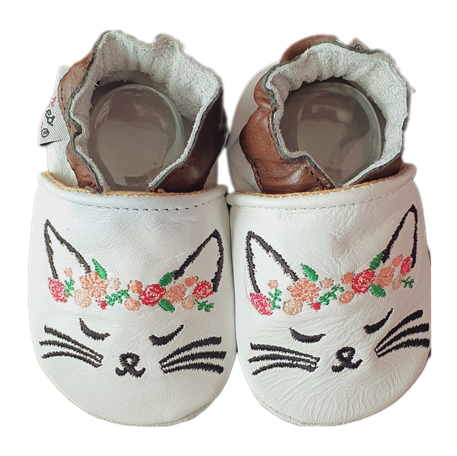 Cat leather slippers