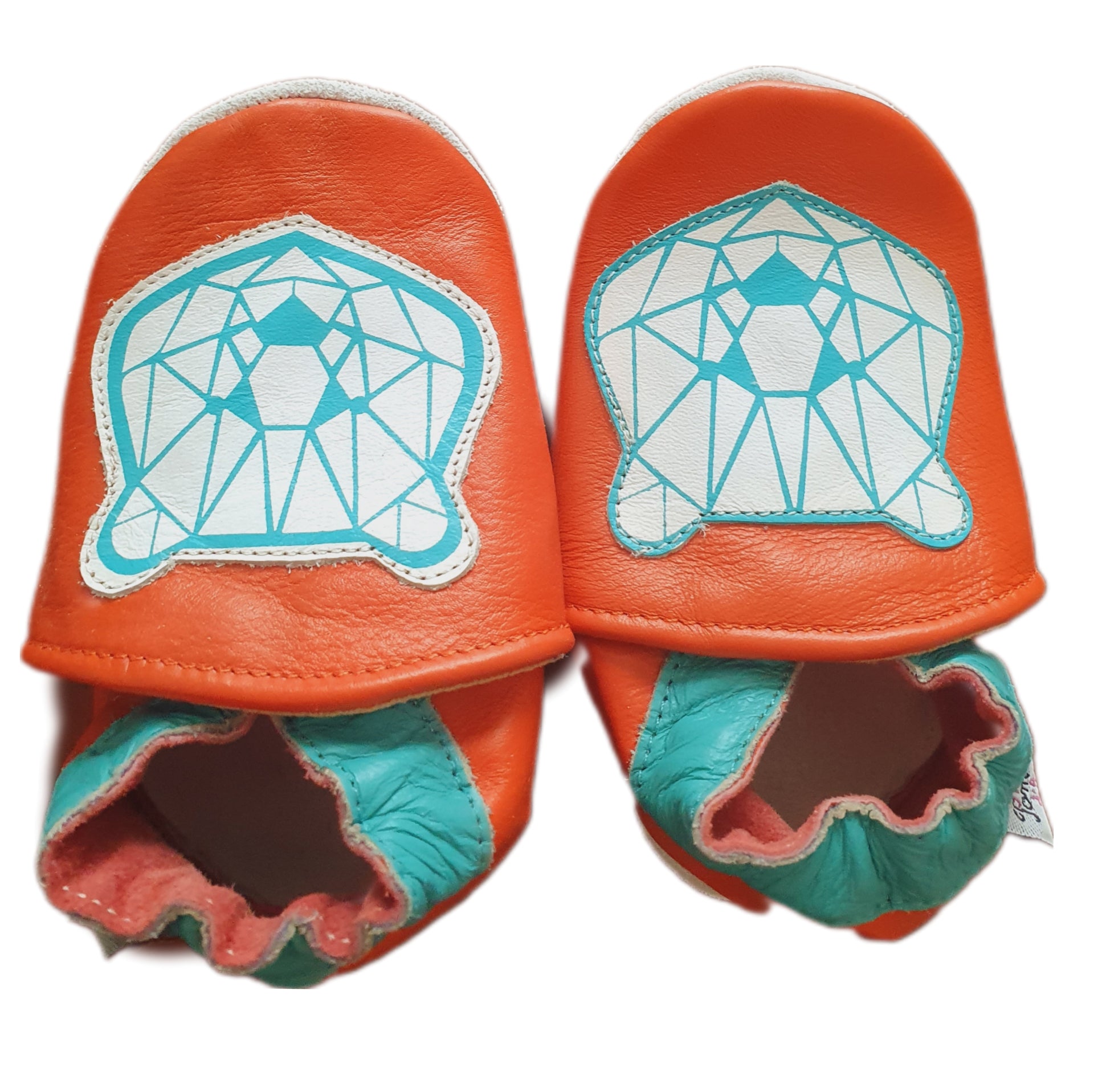 Orange Bear Leather Slippers