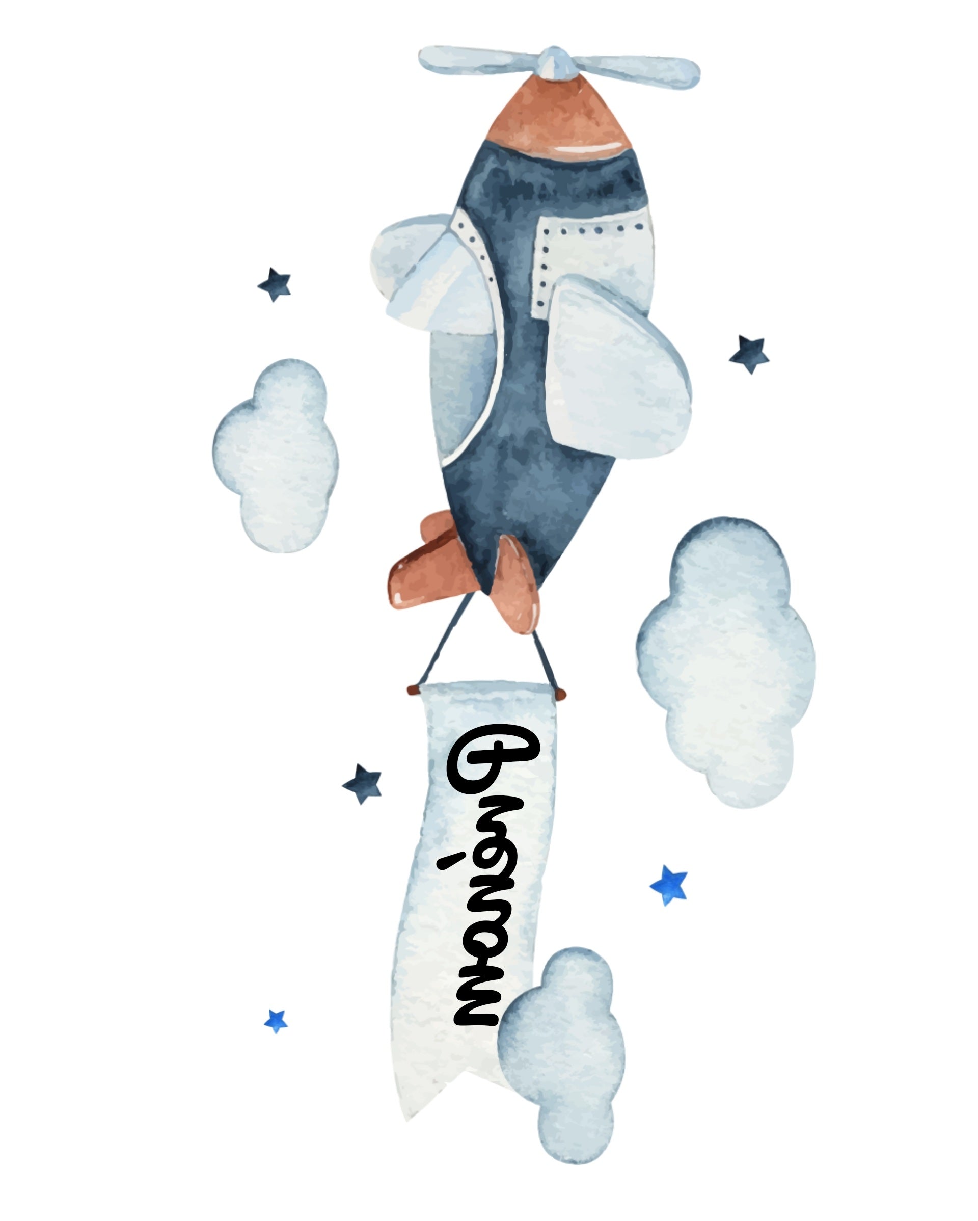 Couverture bébé personnalisée avion banderole