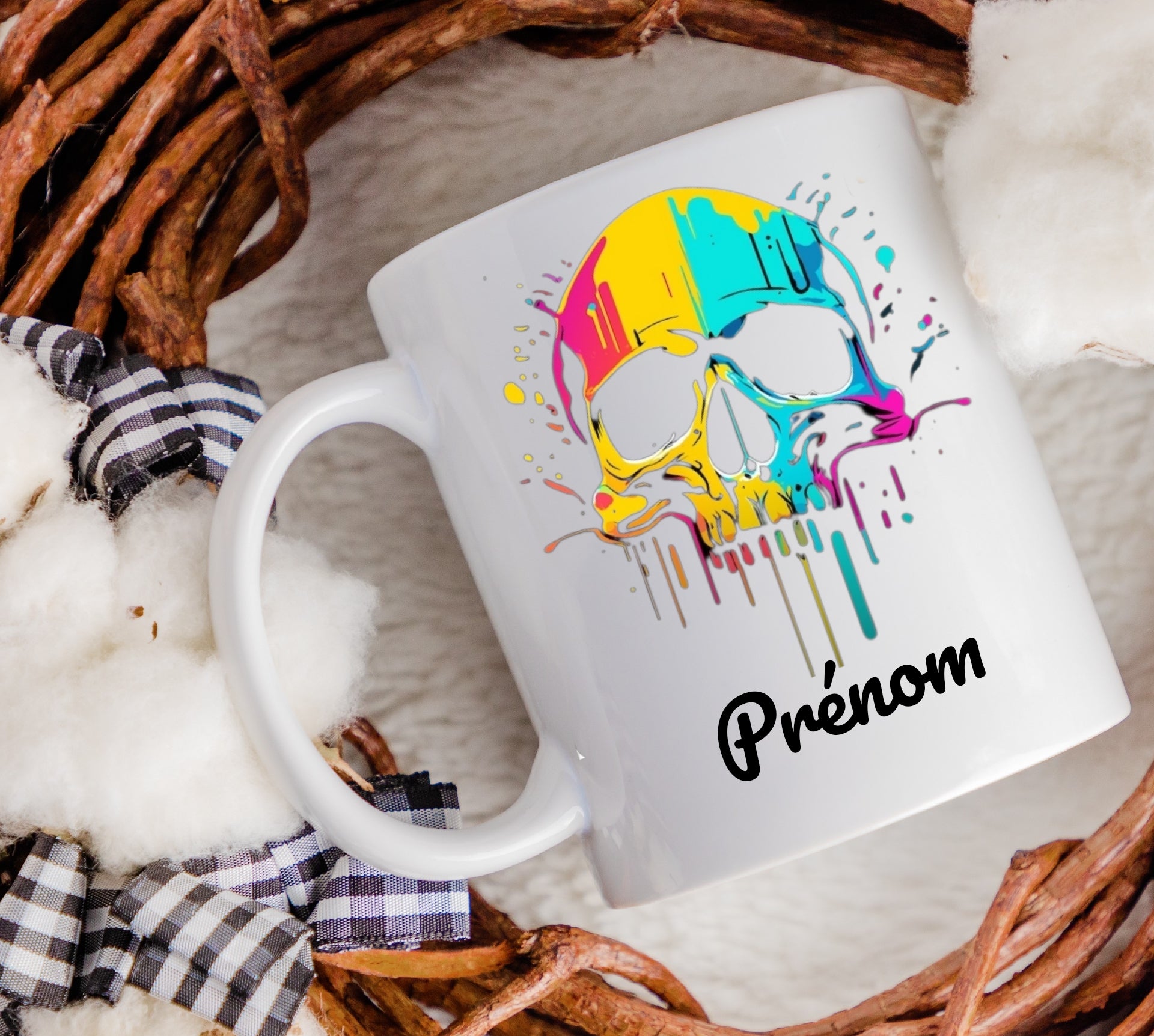 Skull Color Personalized Mug