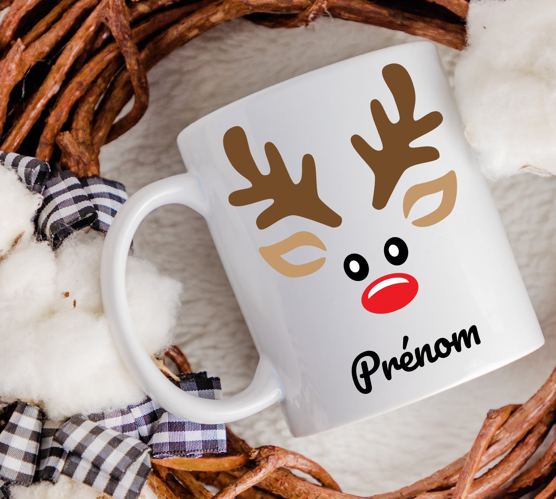 Mug personnalisé Renne de Noël