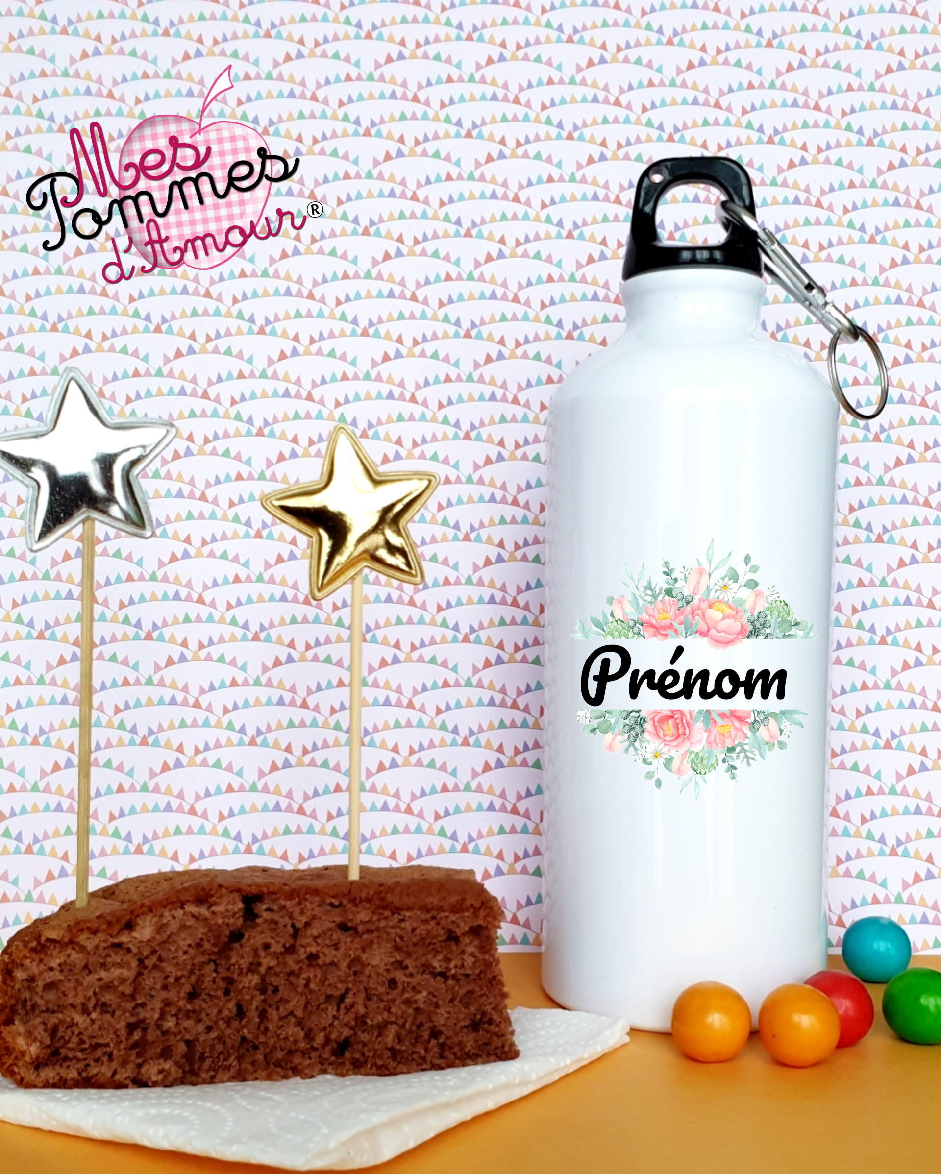 Personalized Flower Crown Water Bottle