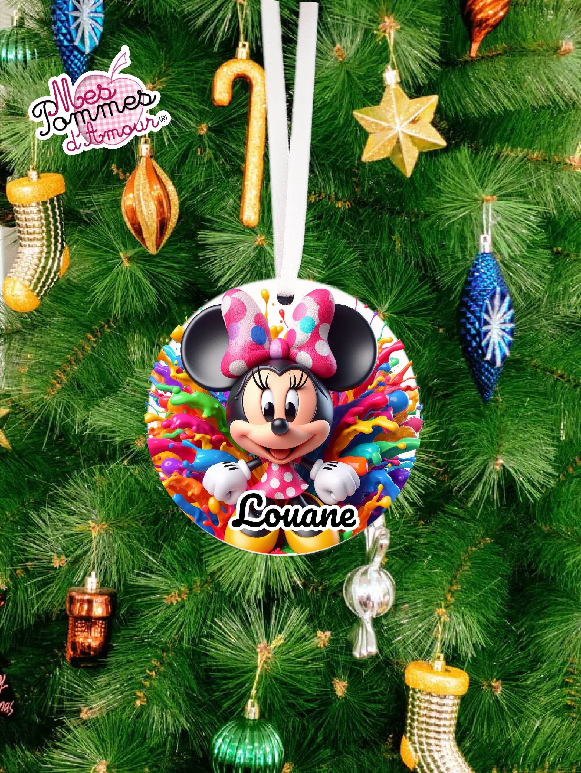 Boule de Noël Minnie personnalisée