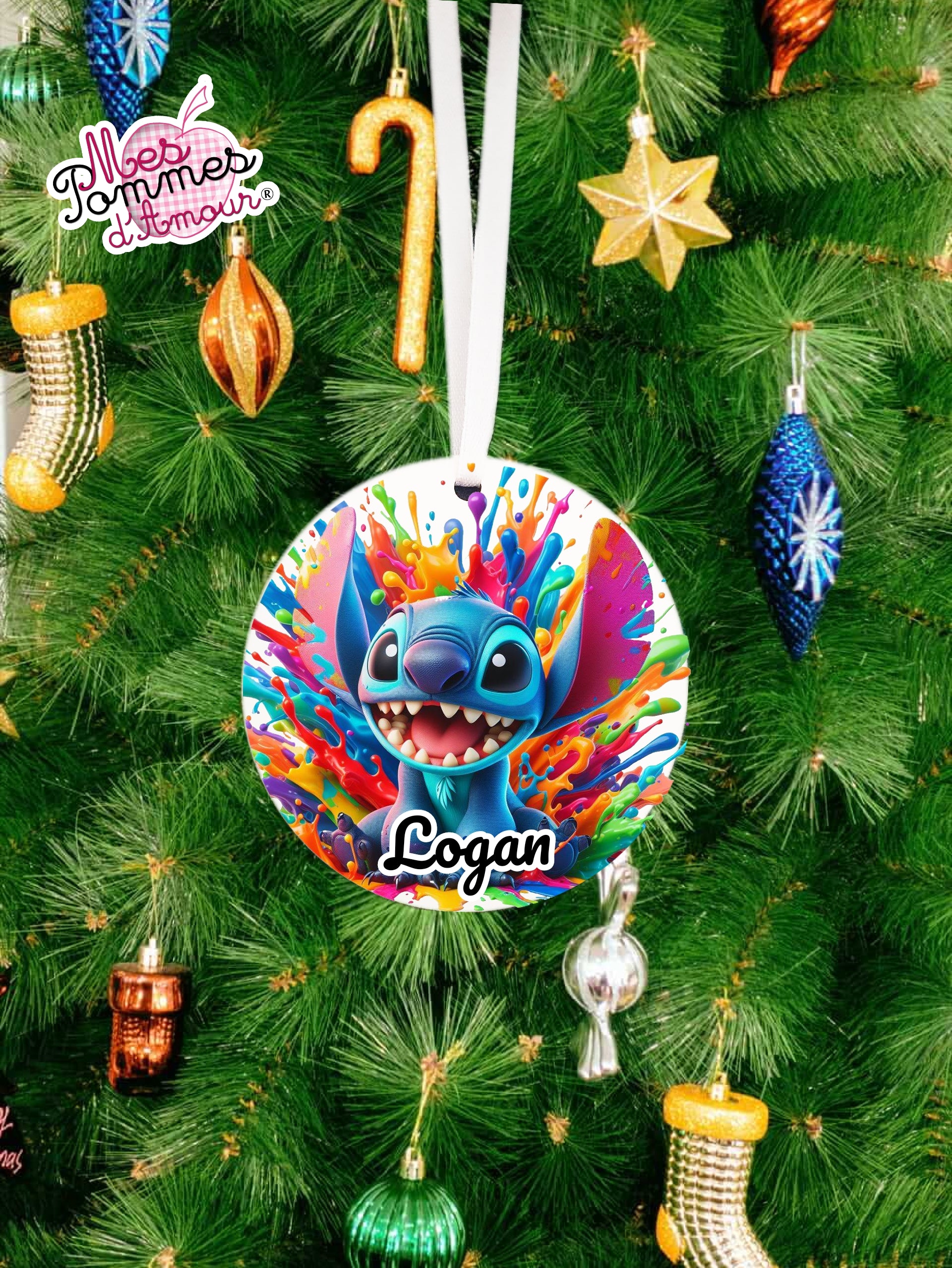 Boule de Noël Stitch personnalisée