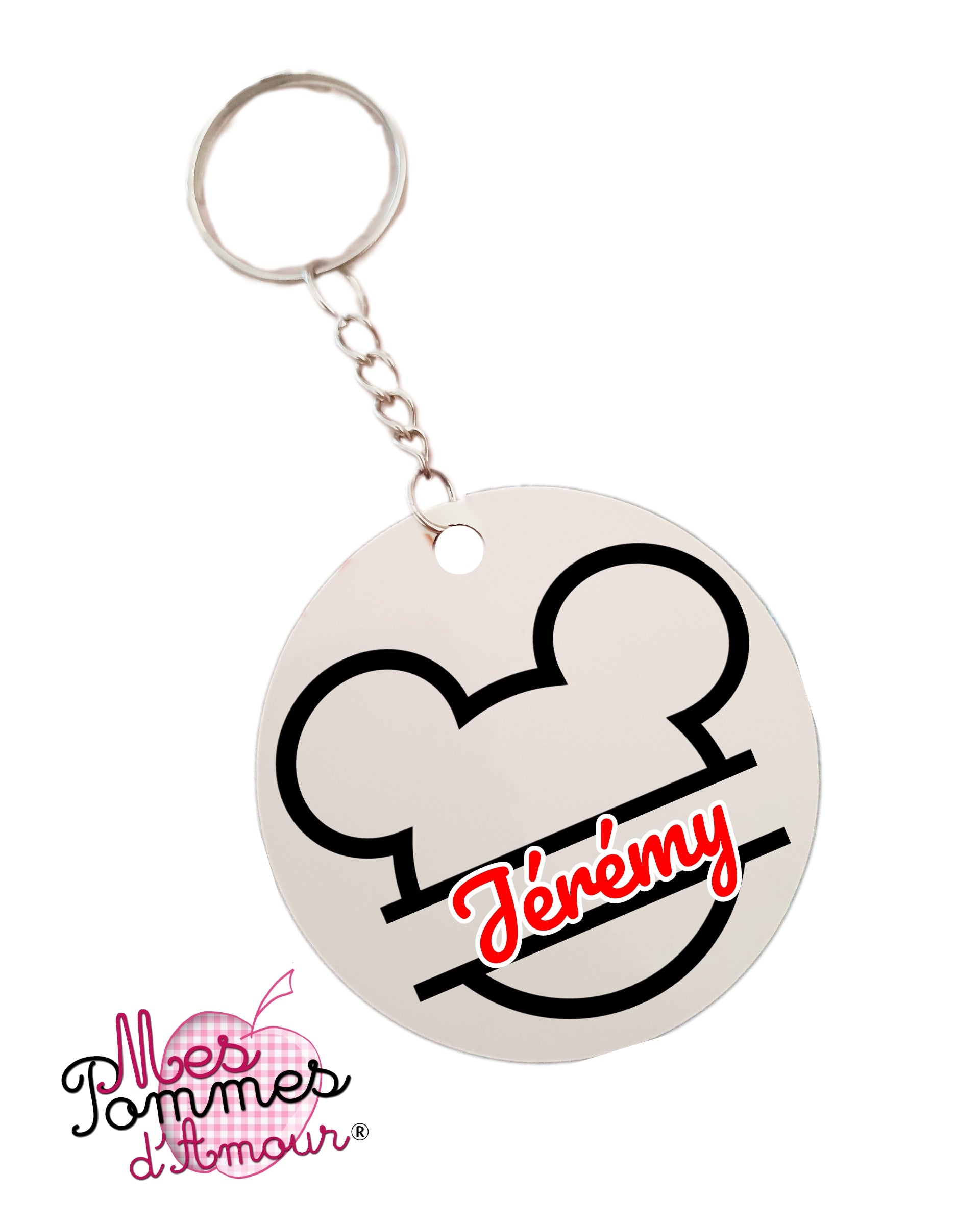 Personalized Mickey Minnie Keychain