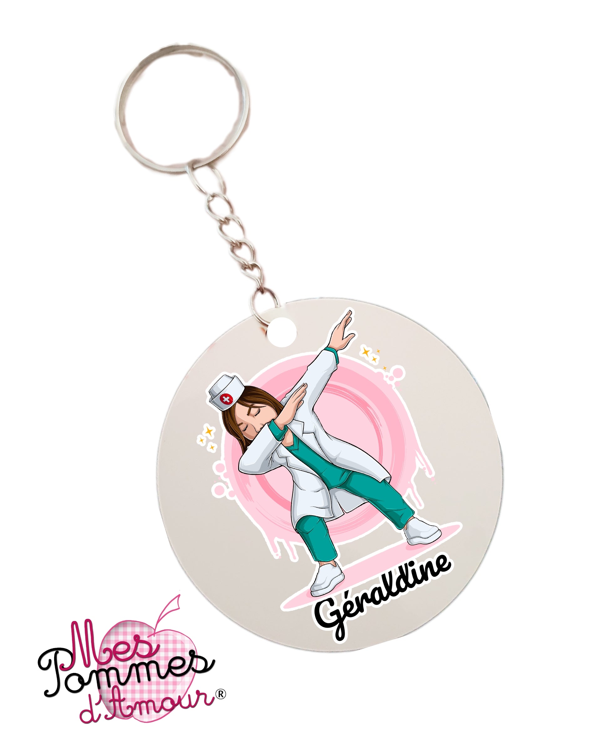 Personalized caregiver keychain