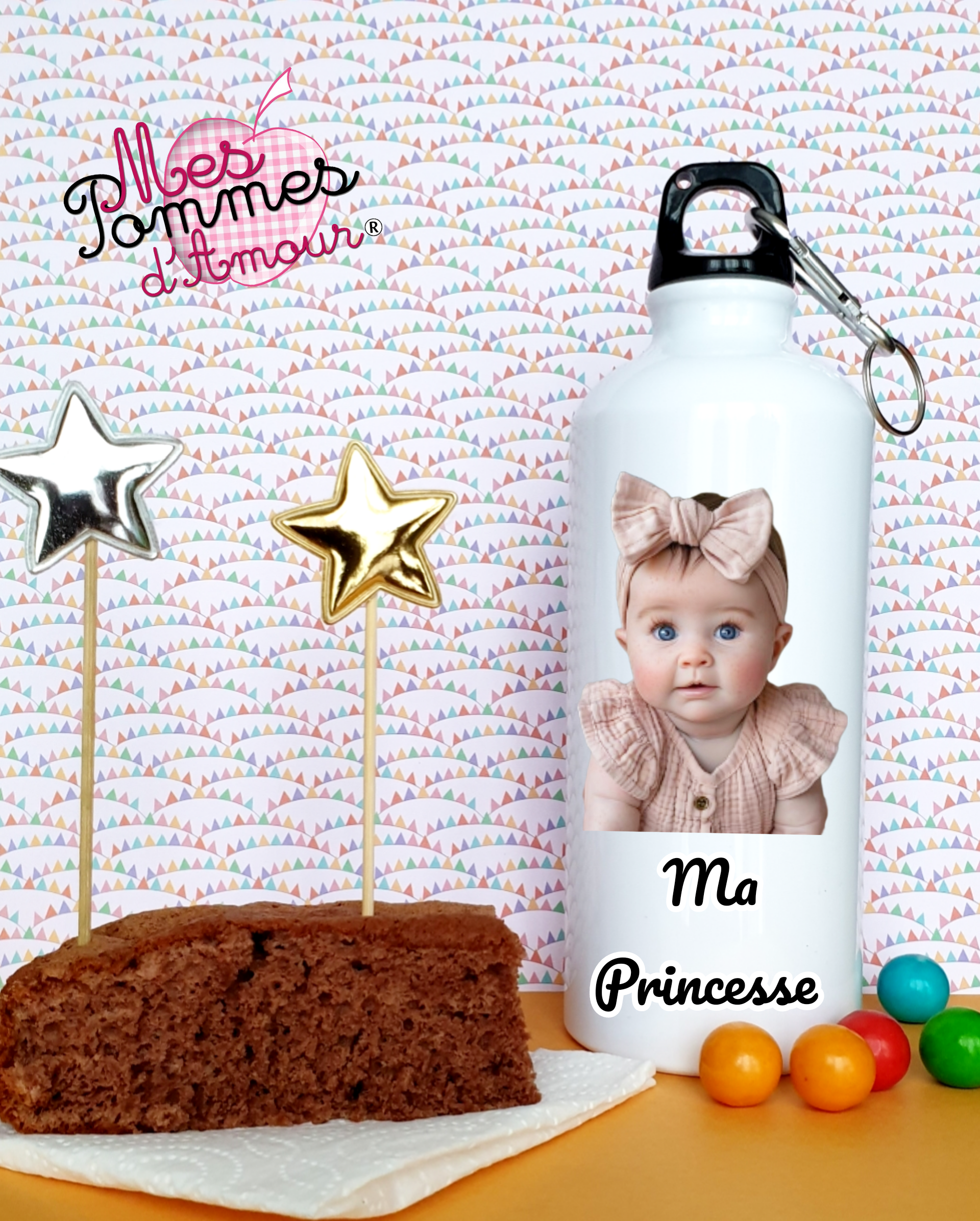 Personalized photo water bottle