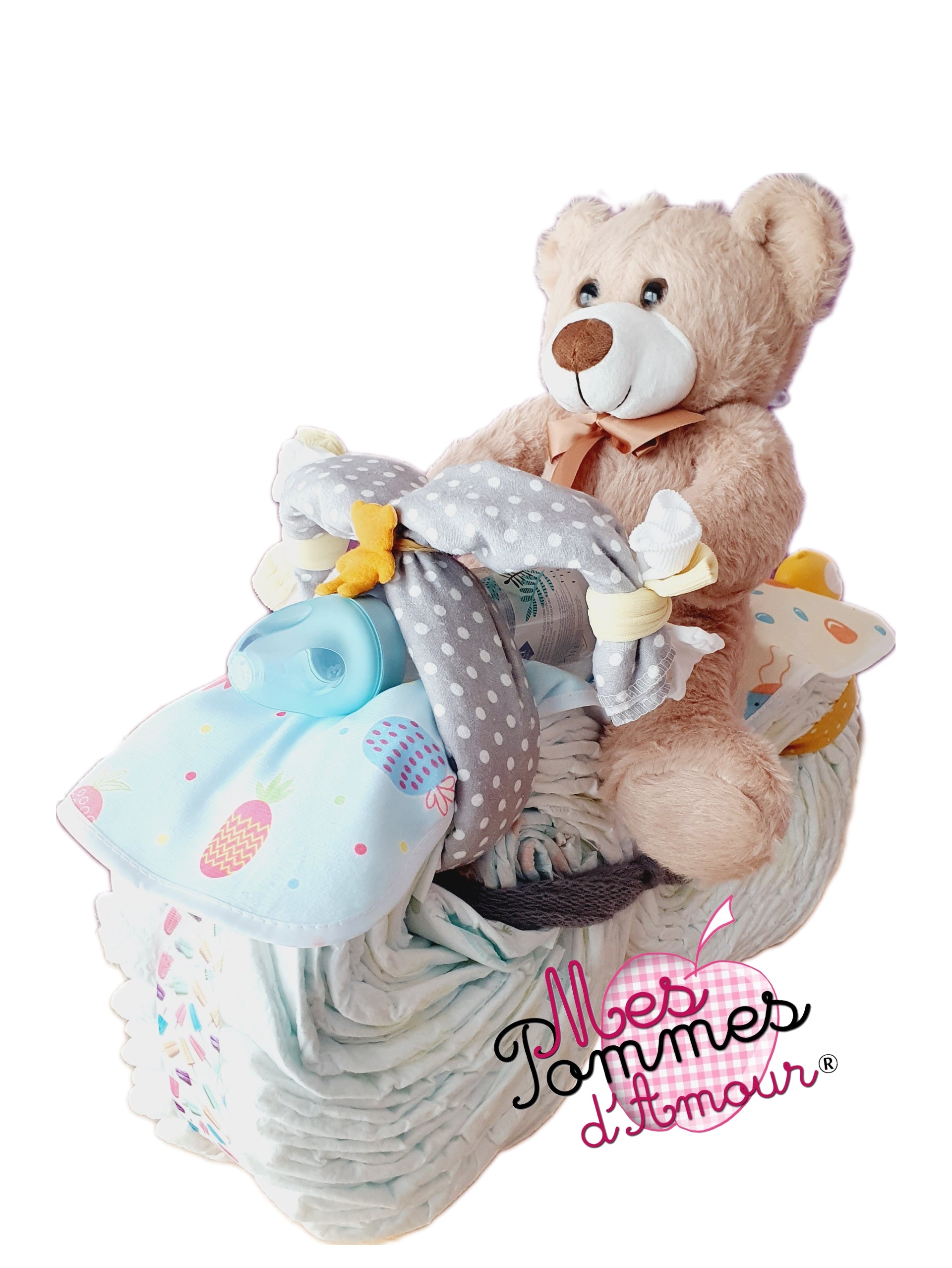 XL Teddy Bear Diaper Motorcycle