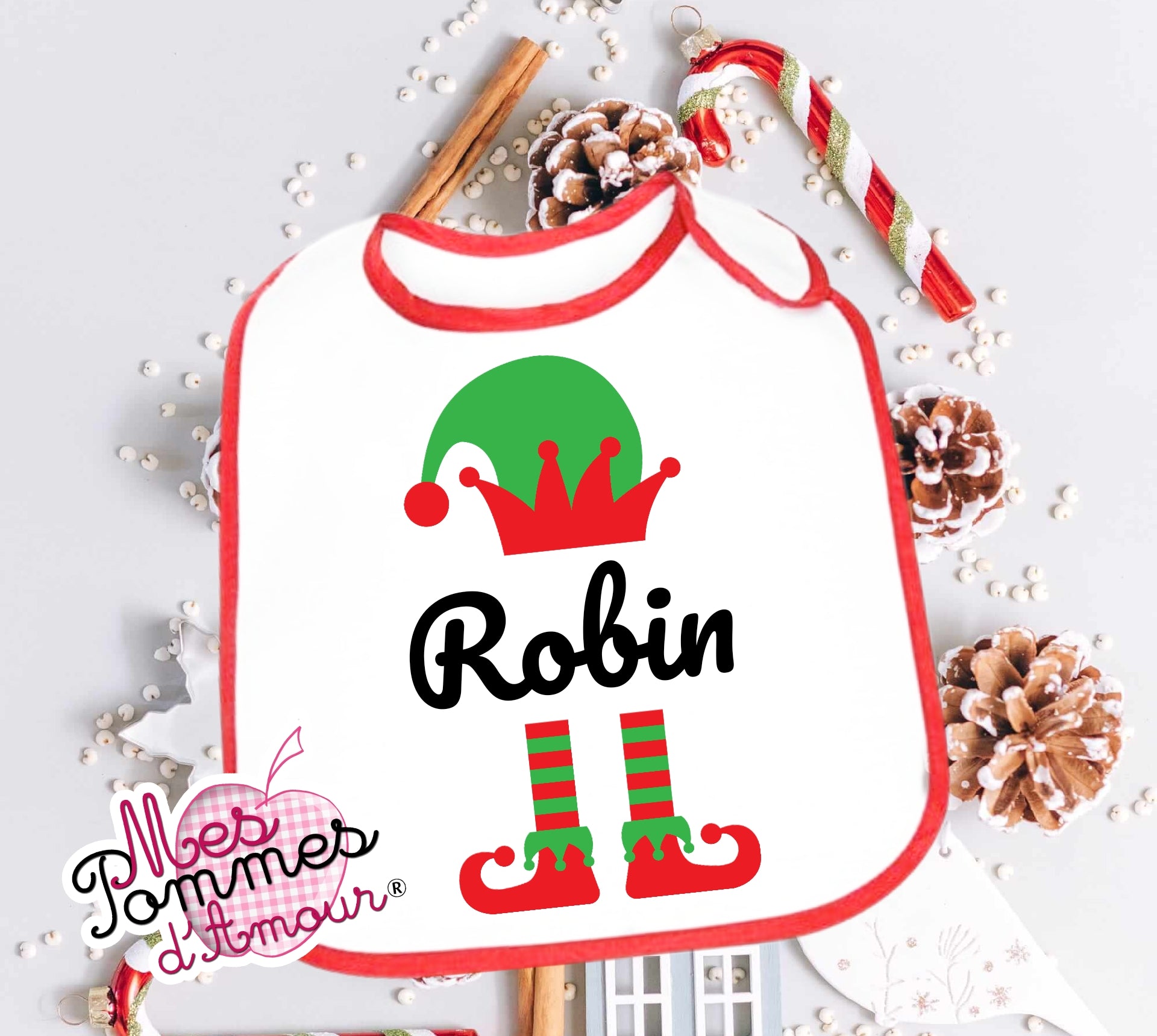 Personalized Christmas Elf Bib