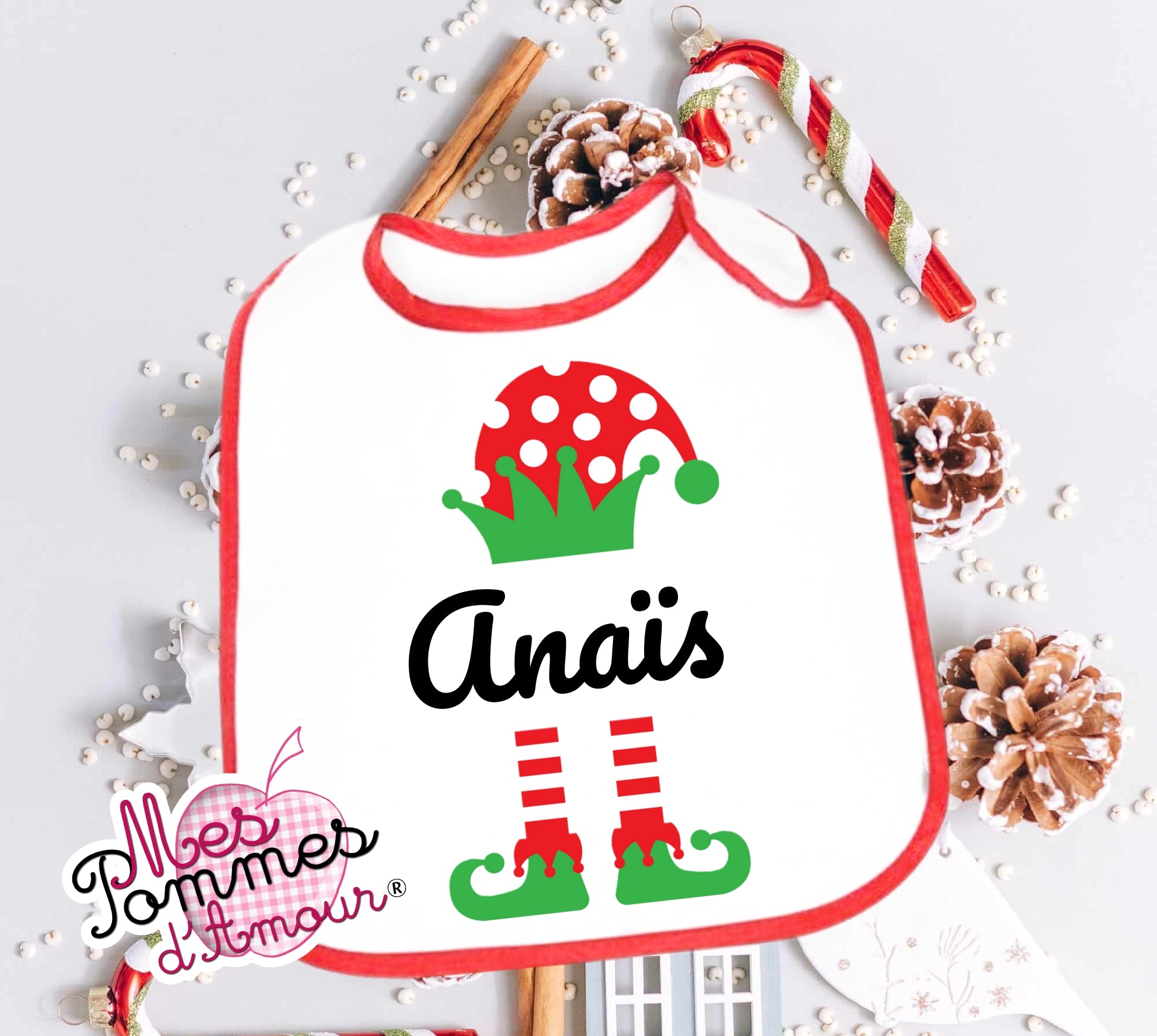 Personalized Christmas Elf Bib