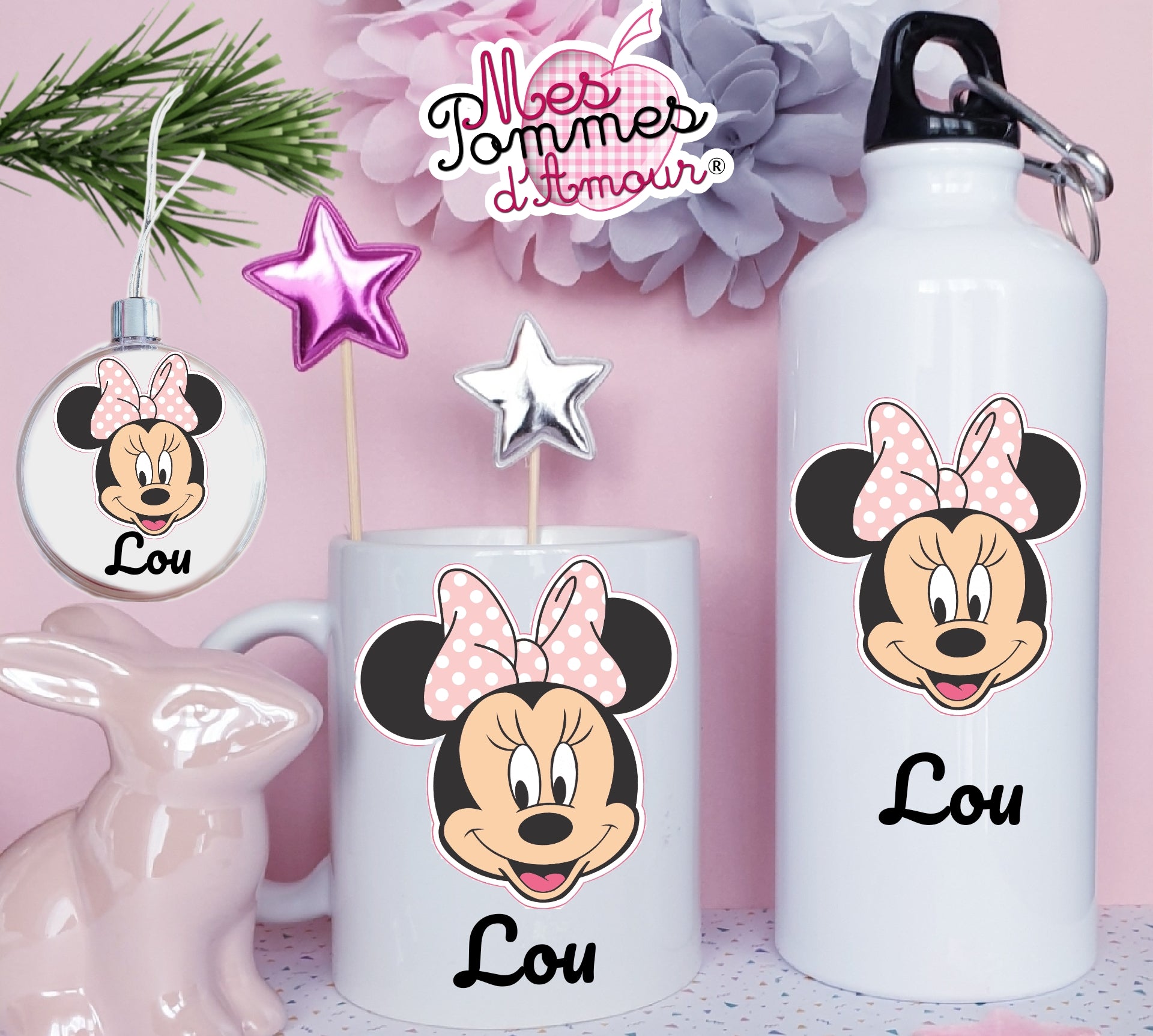 Coffret cadeau 3 pièces personnalisé Minnie