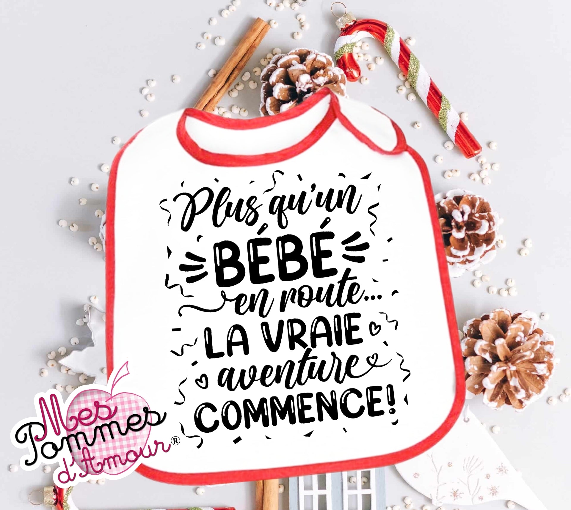 Bavoir personnalisé annonce de grossesse cadeau