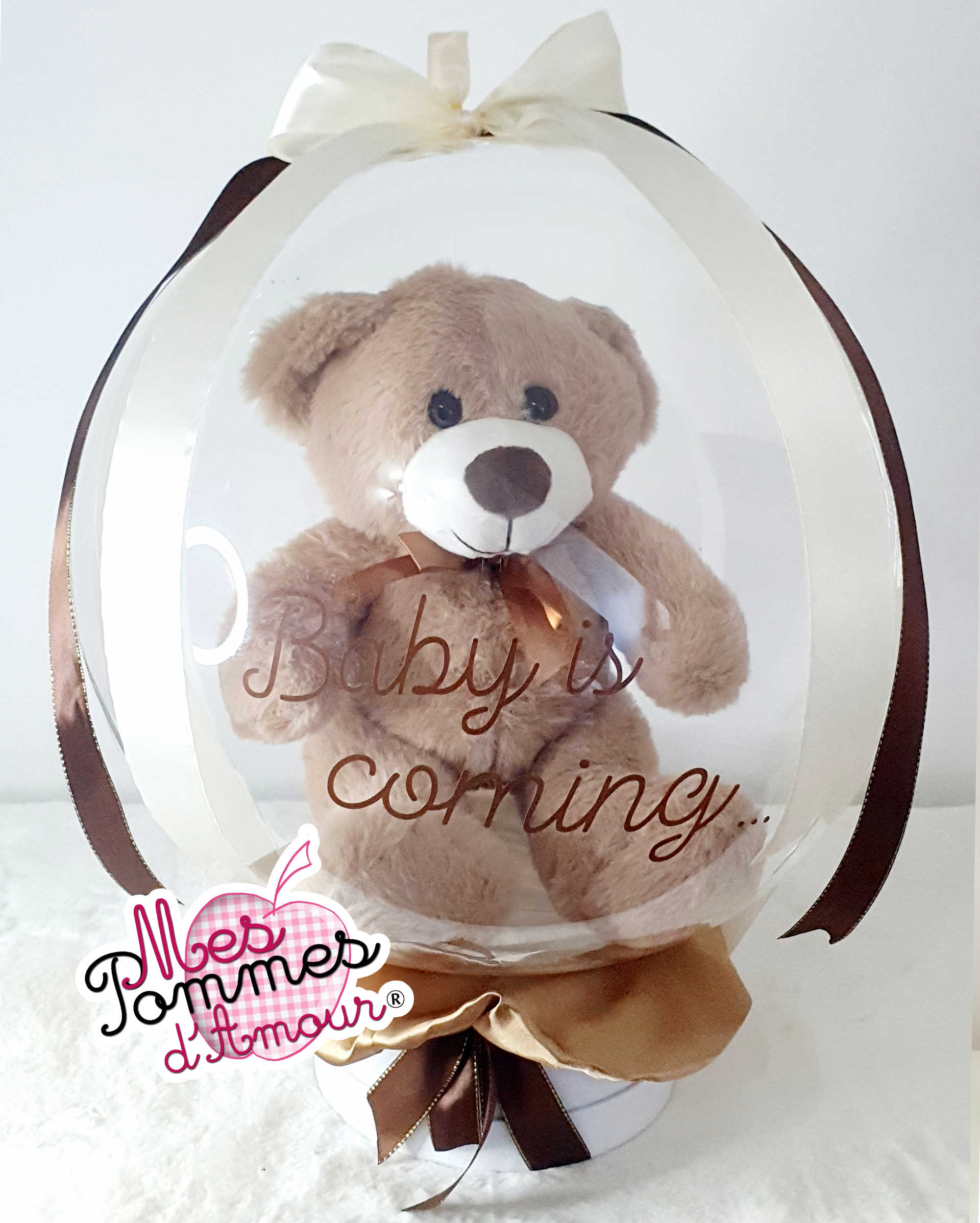 Ballon bulle peluche naissance anniversaire – Cadeau personnalisé
