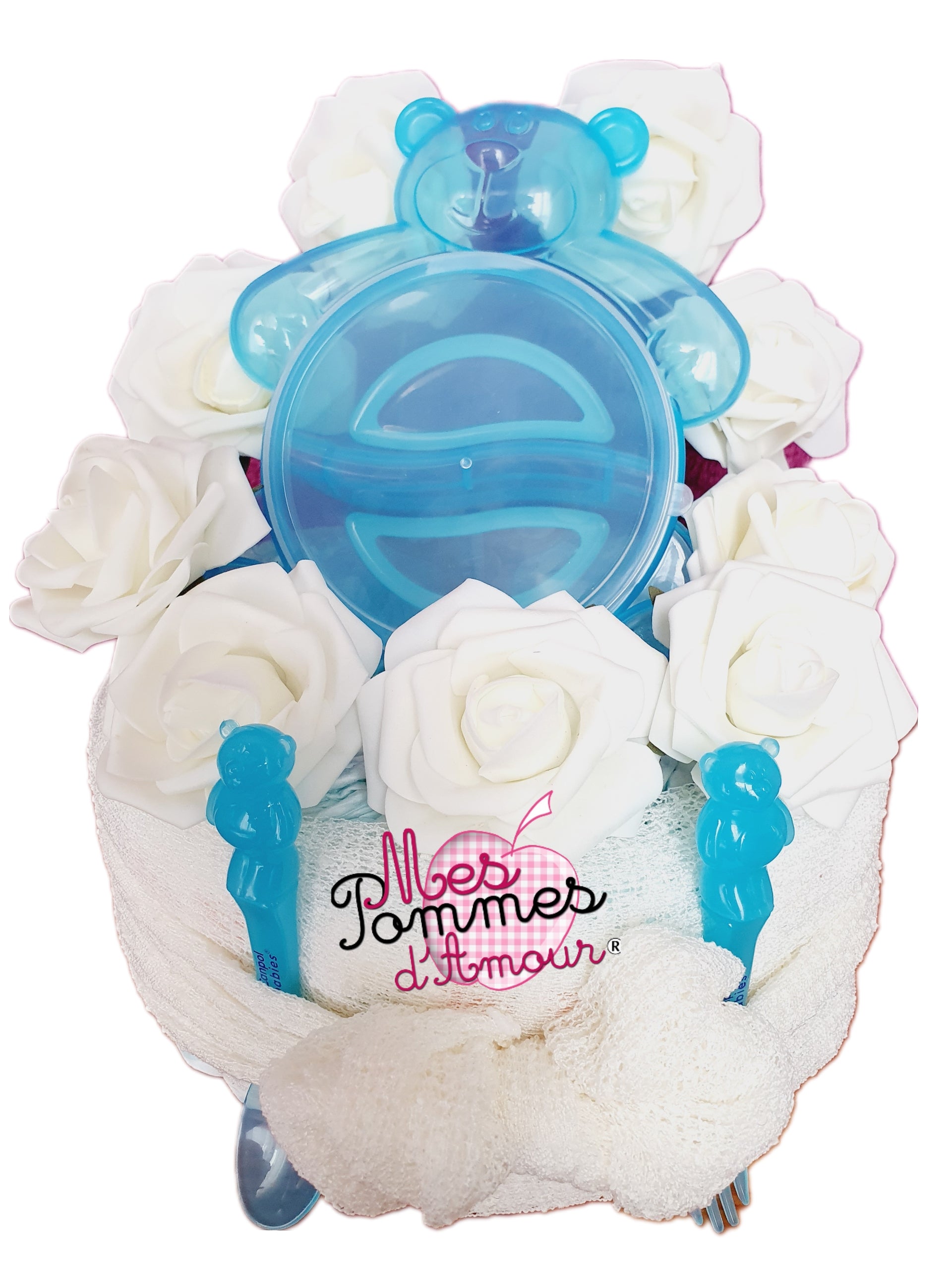 bavoir bebe original Mes Pommes d'Amour gateau de couches babys cake diaper cake