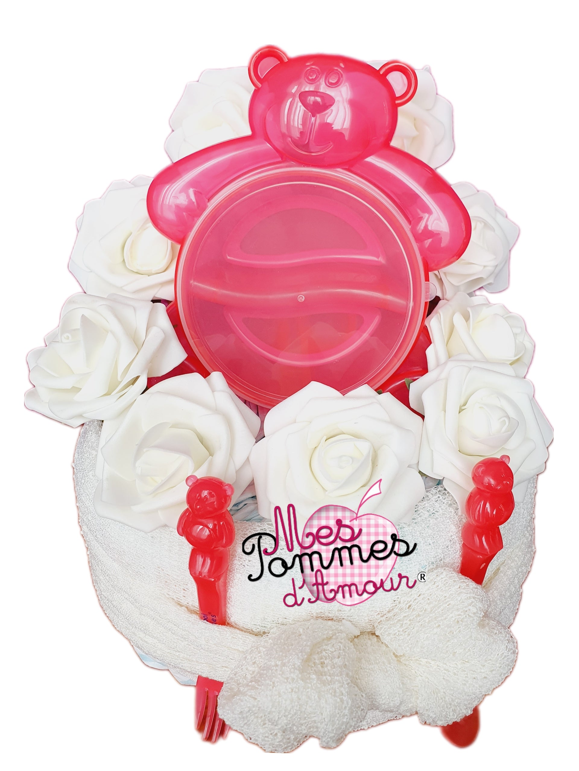 bavoir bebe original Mes Pommes d'Amour gateau de couches babys cake diaper cake