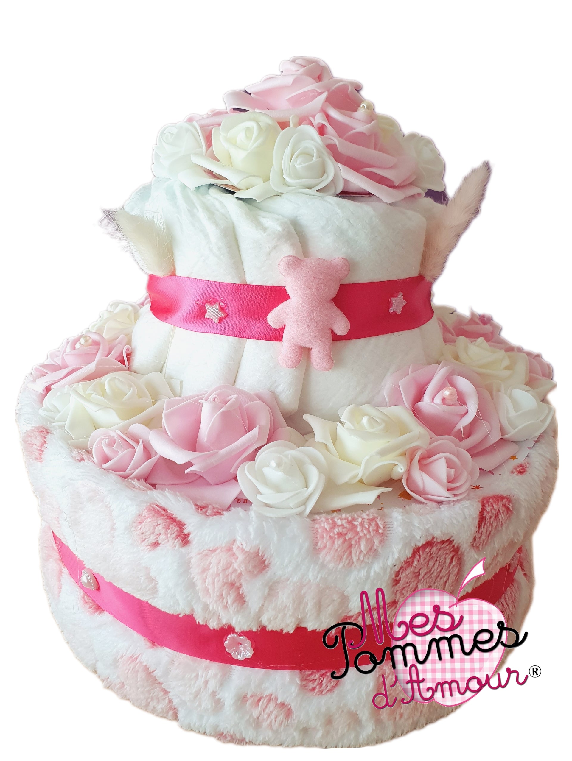 Diaper cake Love ribbon of your choice