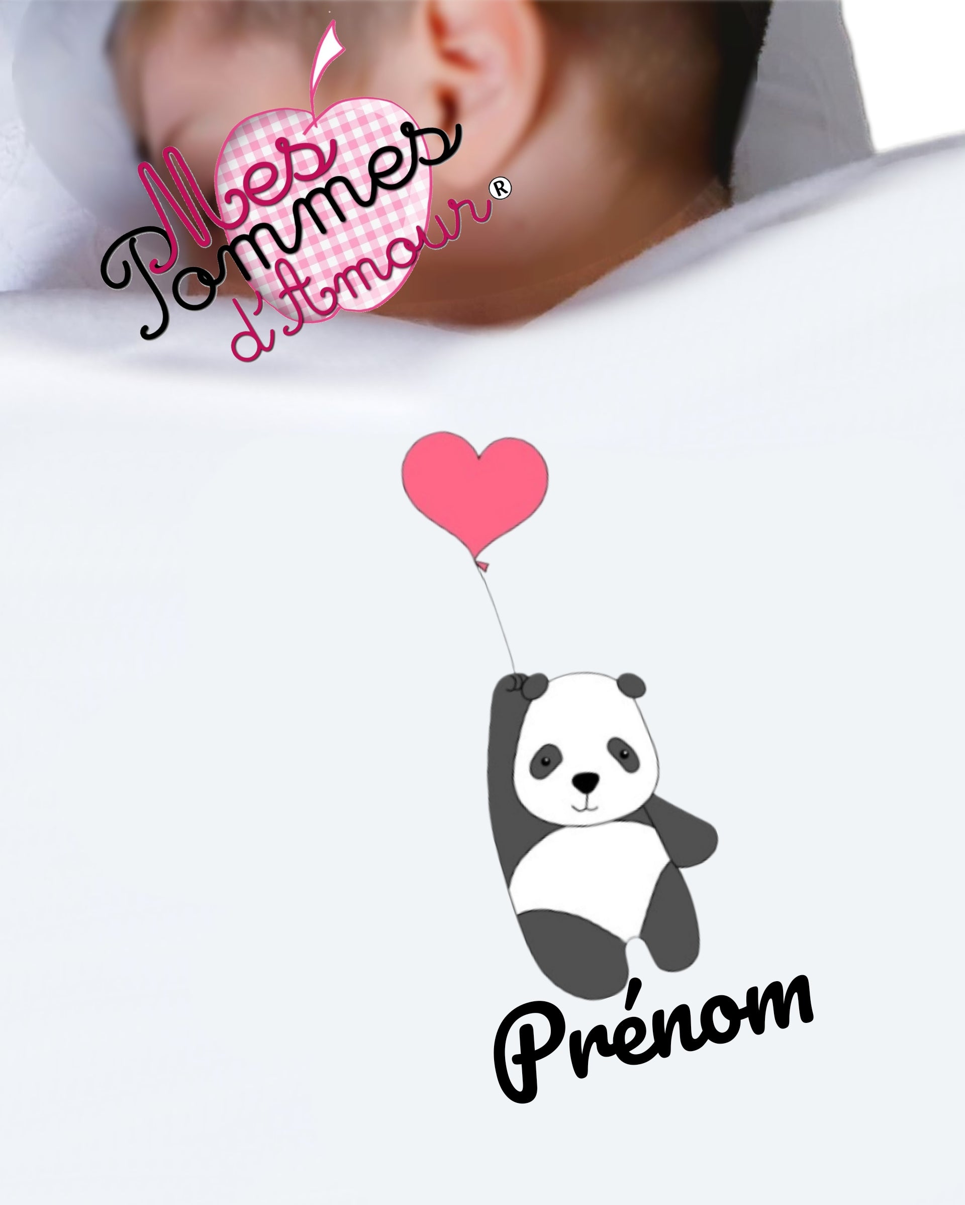 Couverture bébé personnalisée Panda