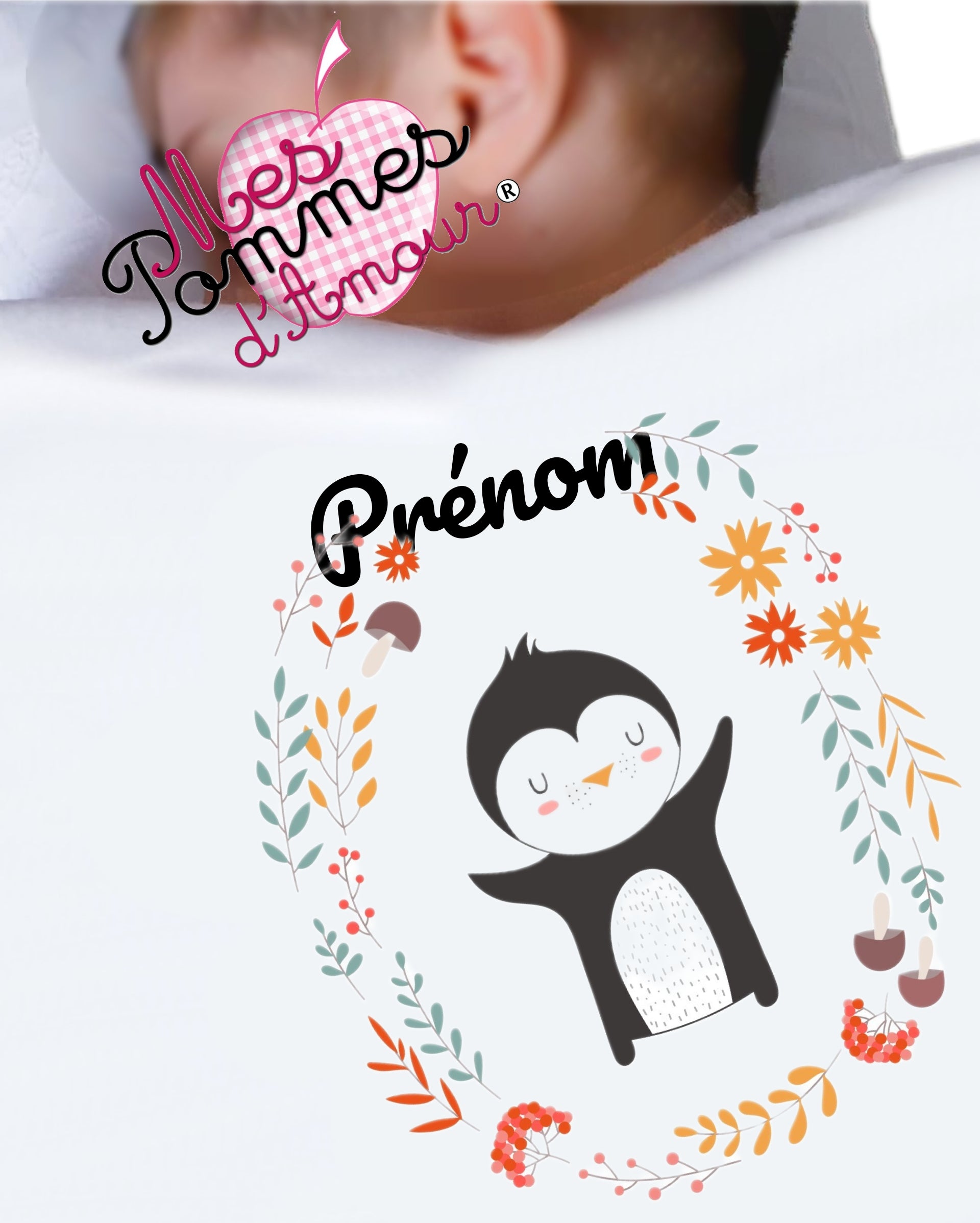 Couverture bébé personnalisée animaux au choix