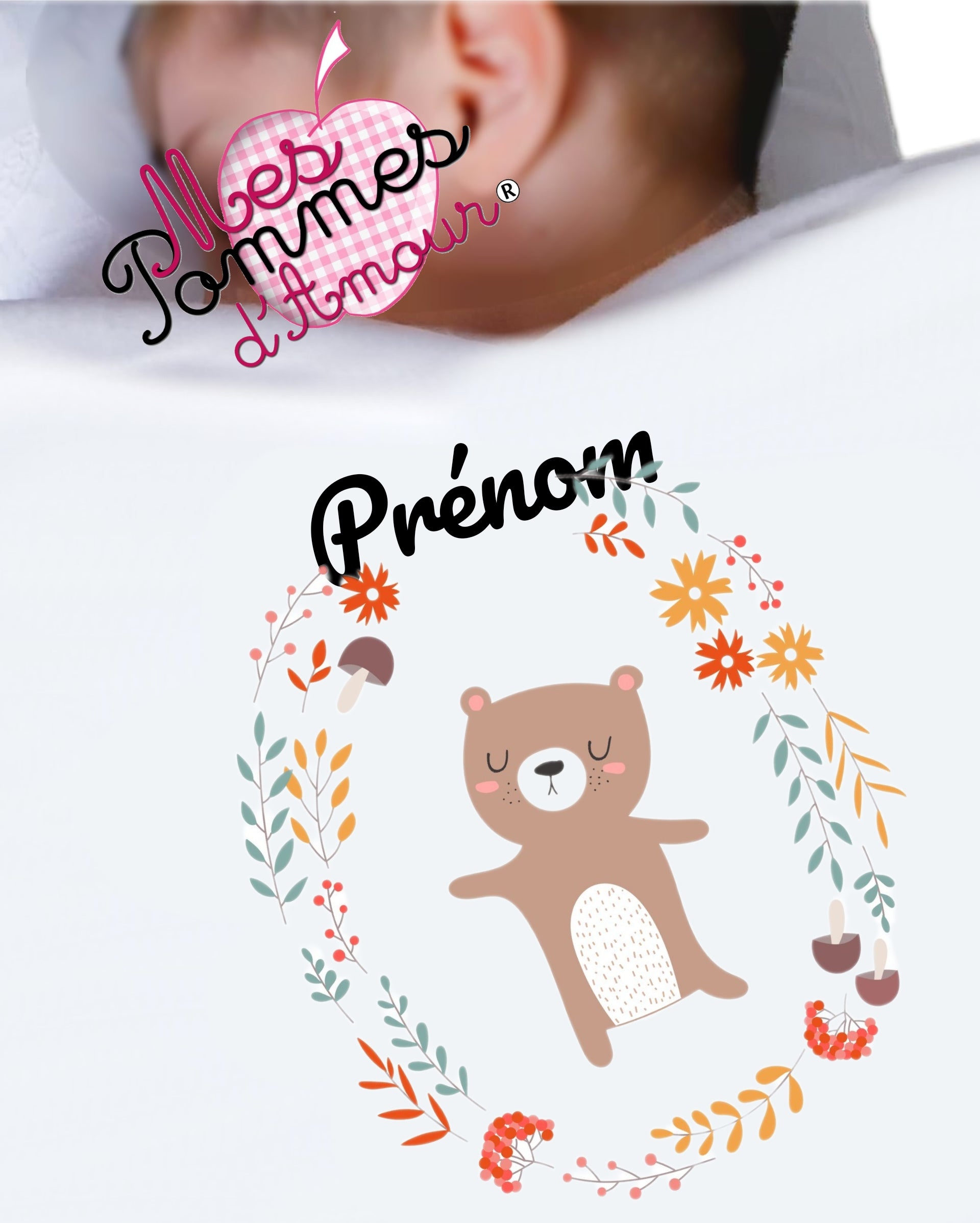 Couverture bébé personnalisée animaux au choix