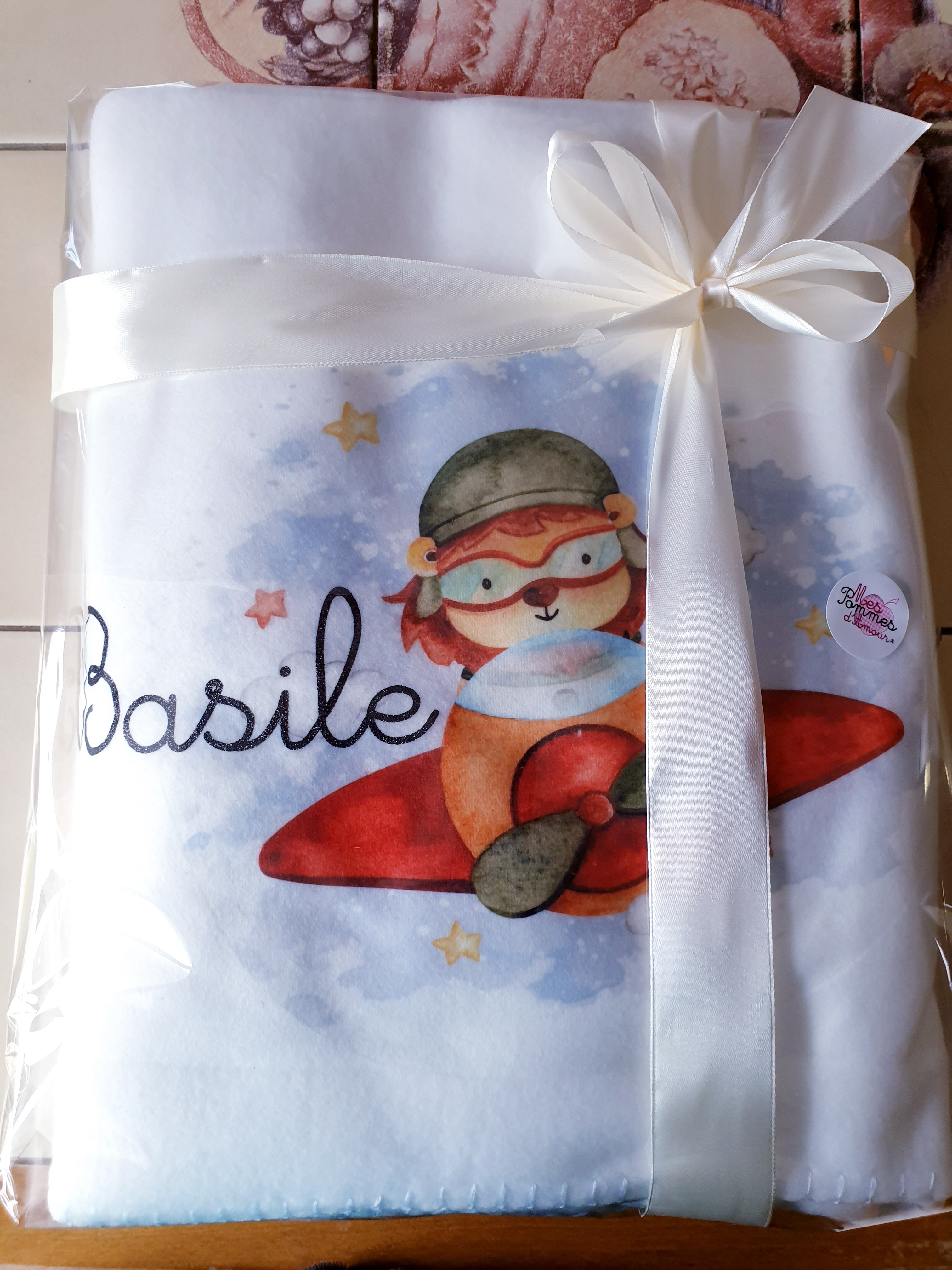Couverture bébé personnalisée aviateur