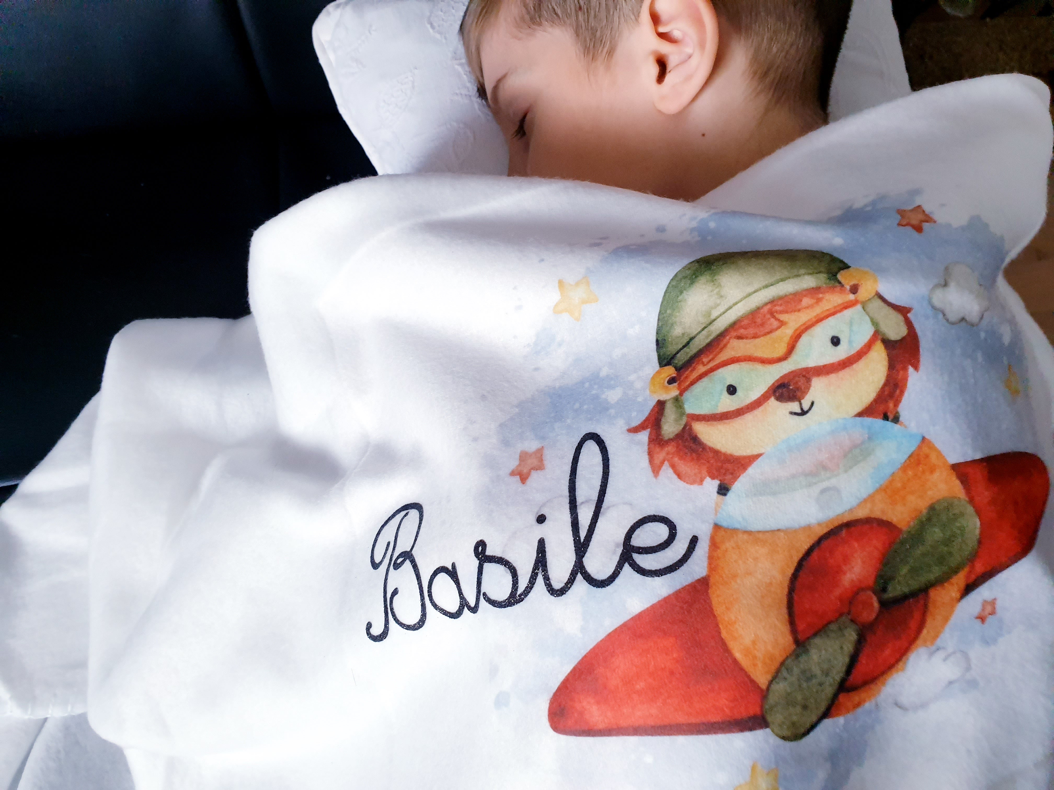 Couverture bébé personnalisée animaux au choix