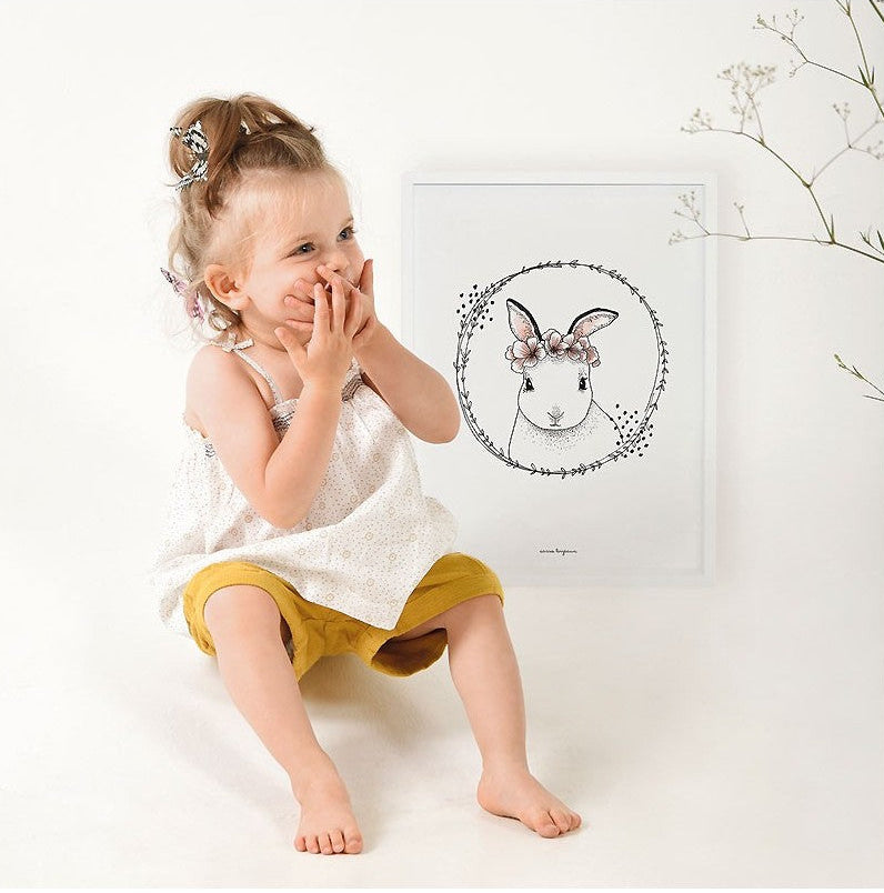 Tableau chambre de fille lilipinso lapin