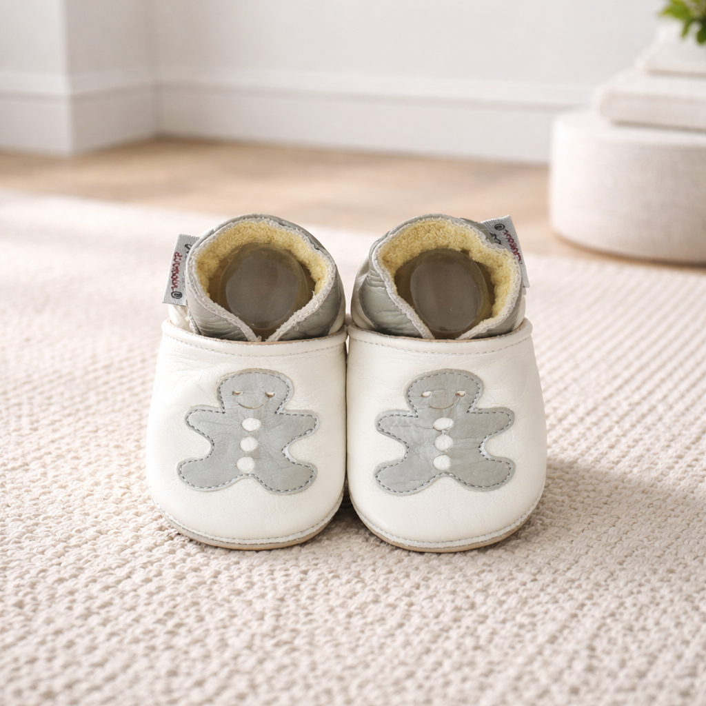 Chaussons en cuir mixte Pain d'Epices pour un confort élégant - Mes Pommes D'Amour Cadeaux naissance