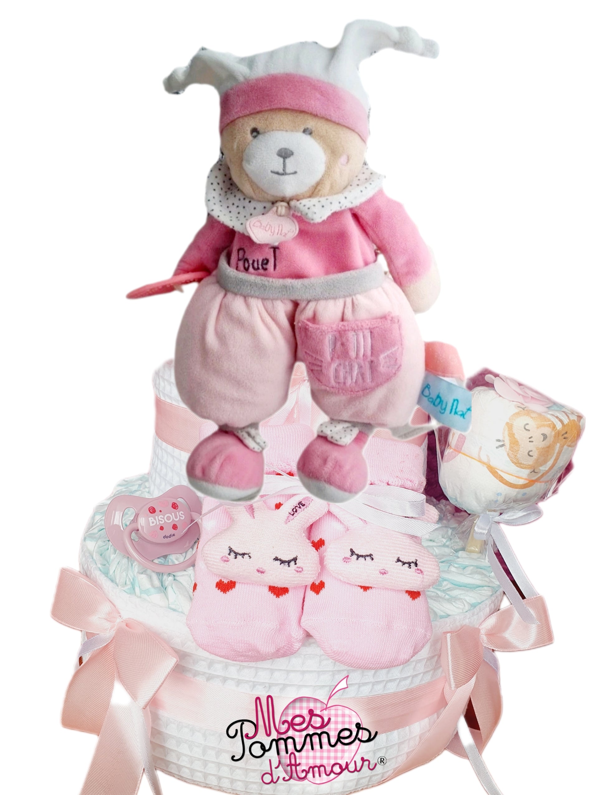 gateau de couches cadeau naissance fille original