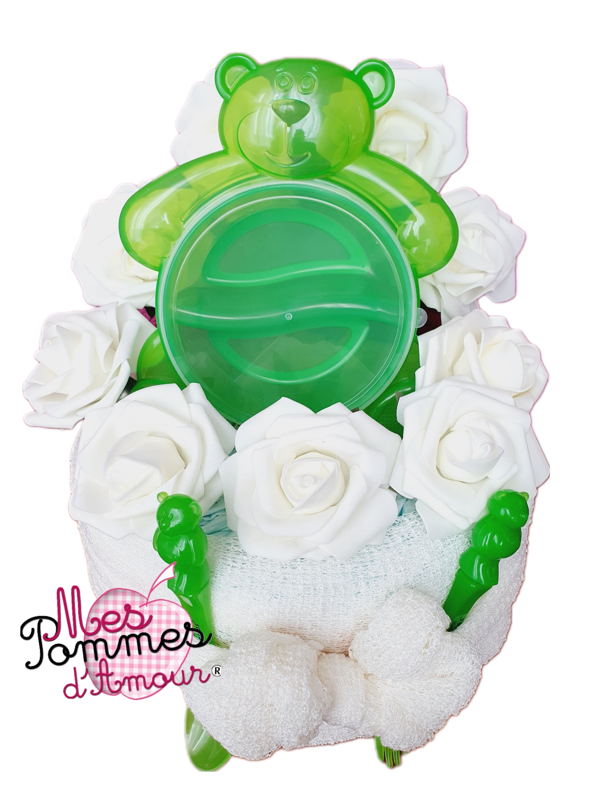 Mes Pommes d'Amour gateau de couches repas mixte babys cake diaper cake