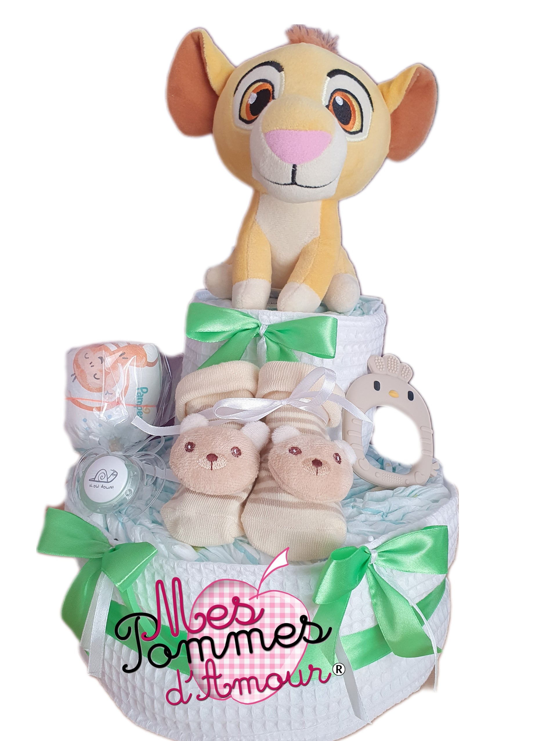 gateau de couches roi lion simba disney 