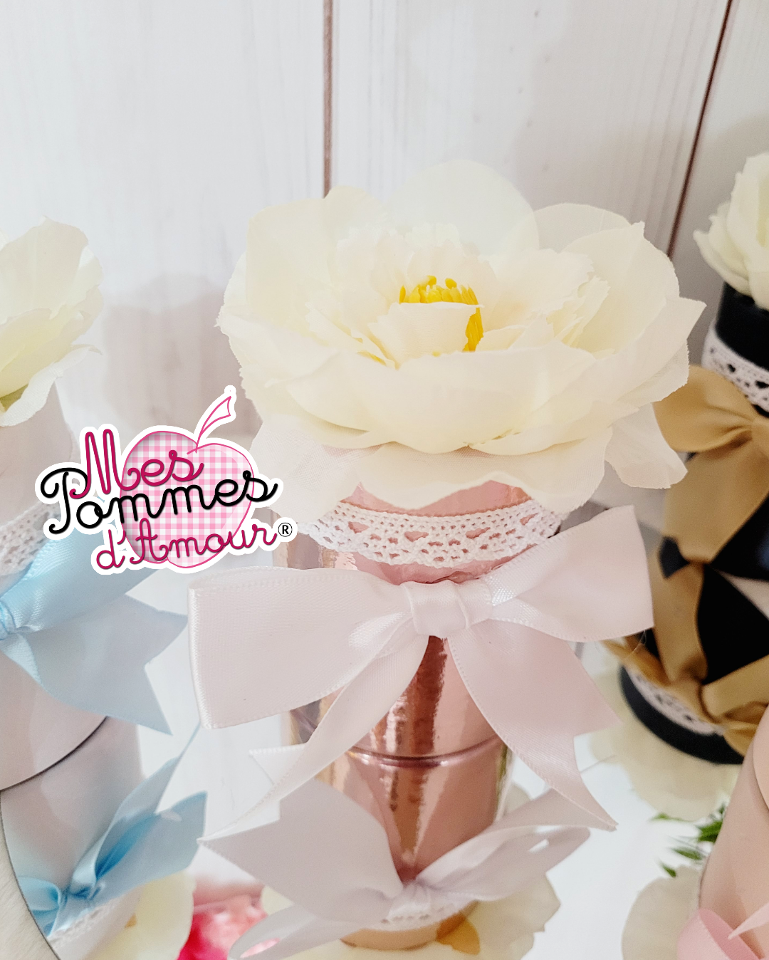 Petit Pot décoratif pivoine personnalisable