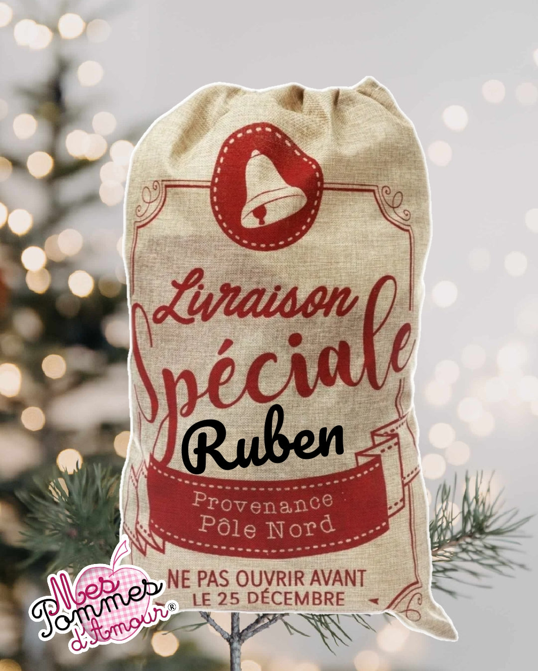 Hotte de Noël personnalisé