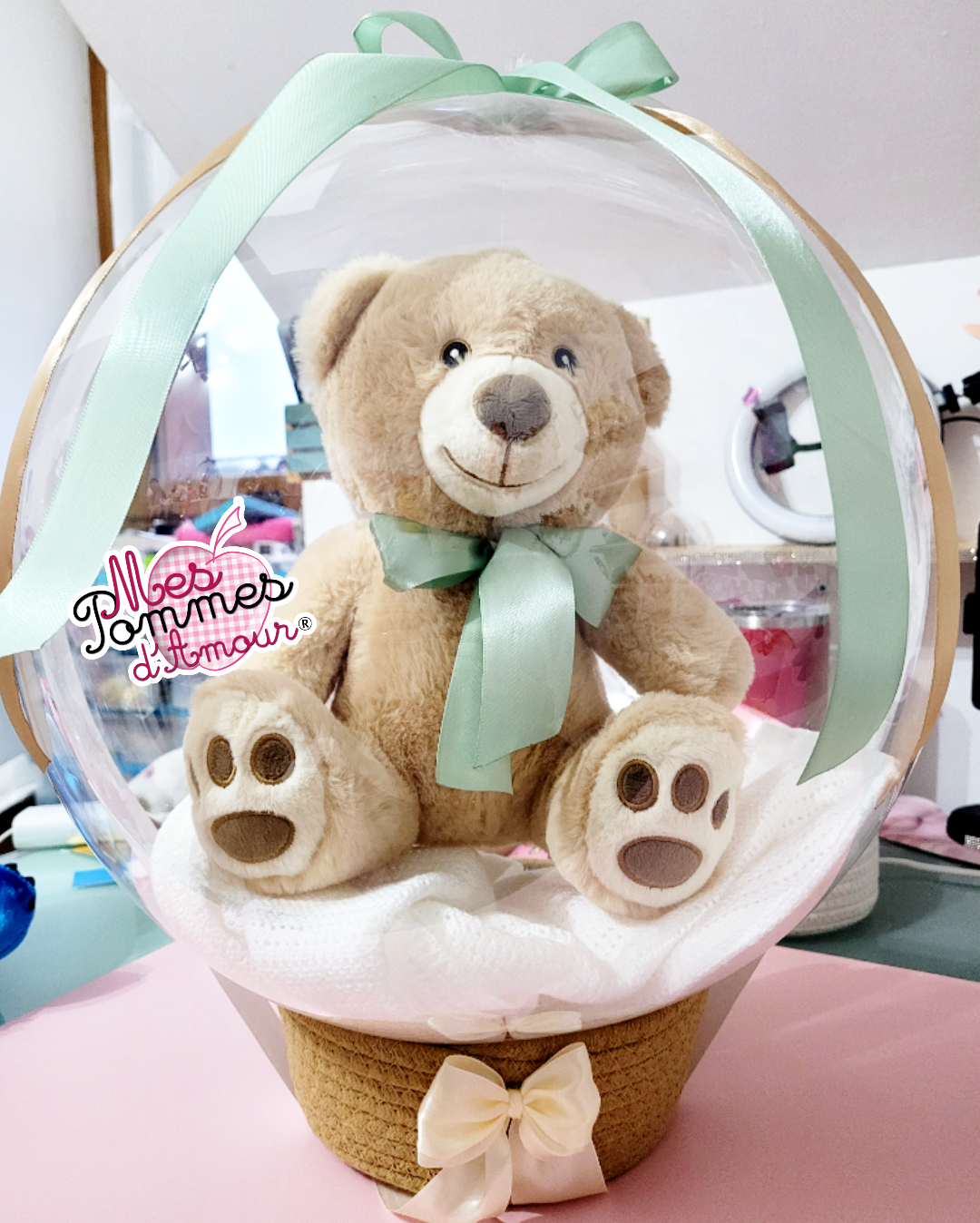 Ballon Bulle Peluche ourson mixte et couverture