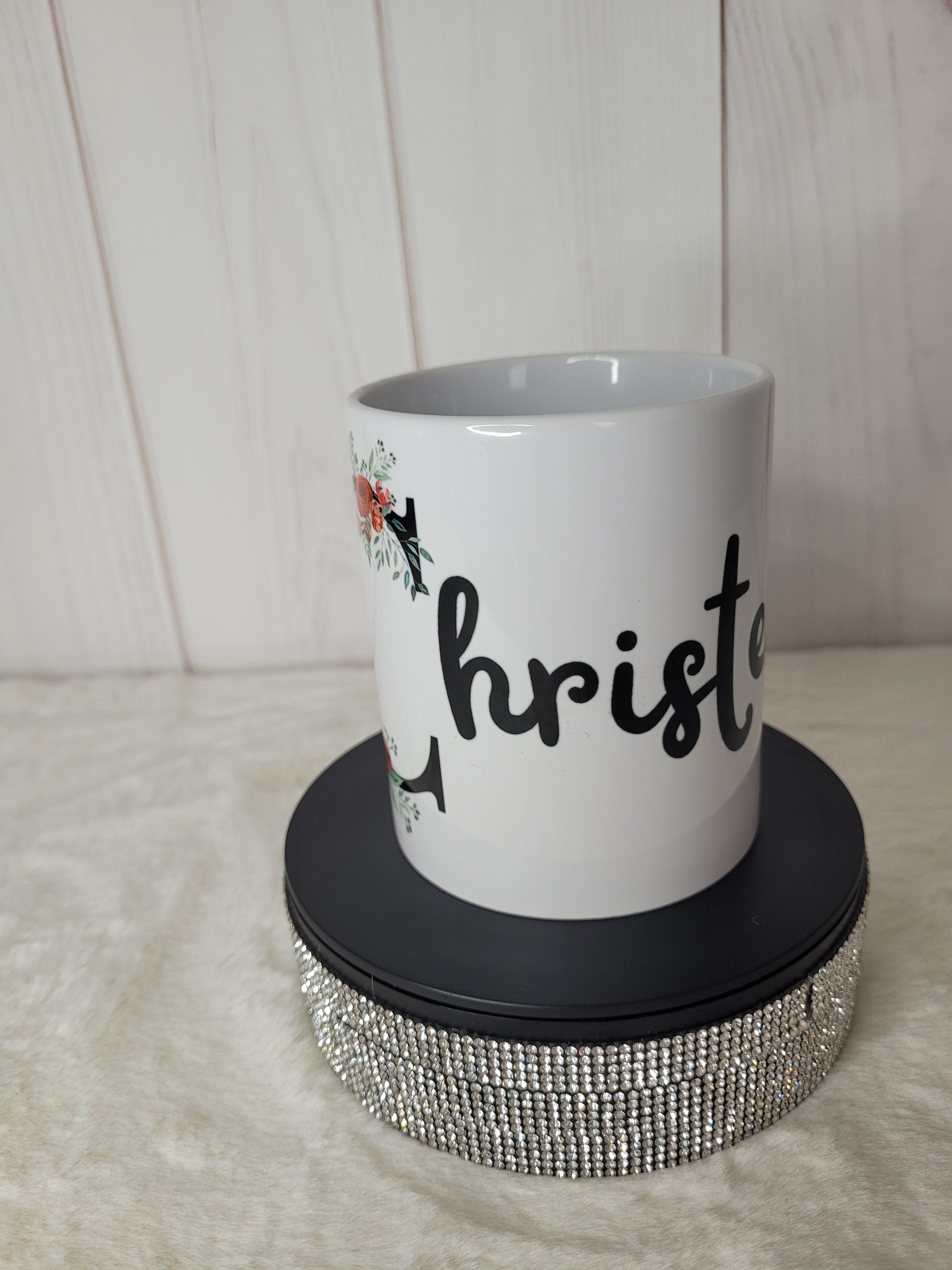 Mug prénom fleuris personnalisé