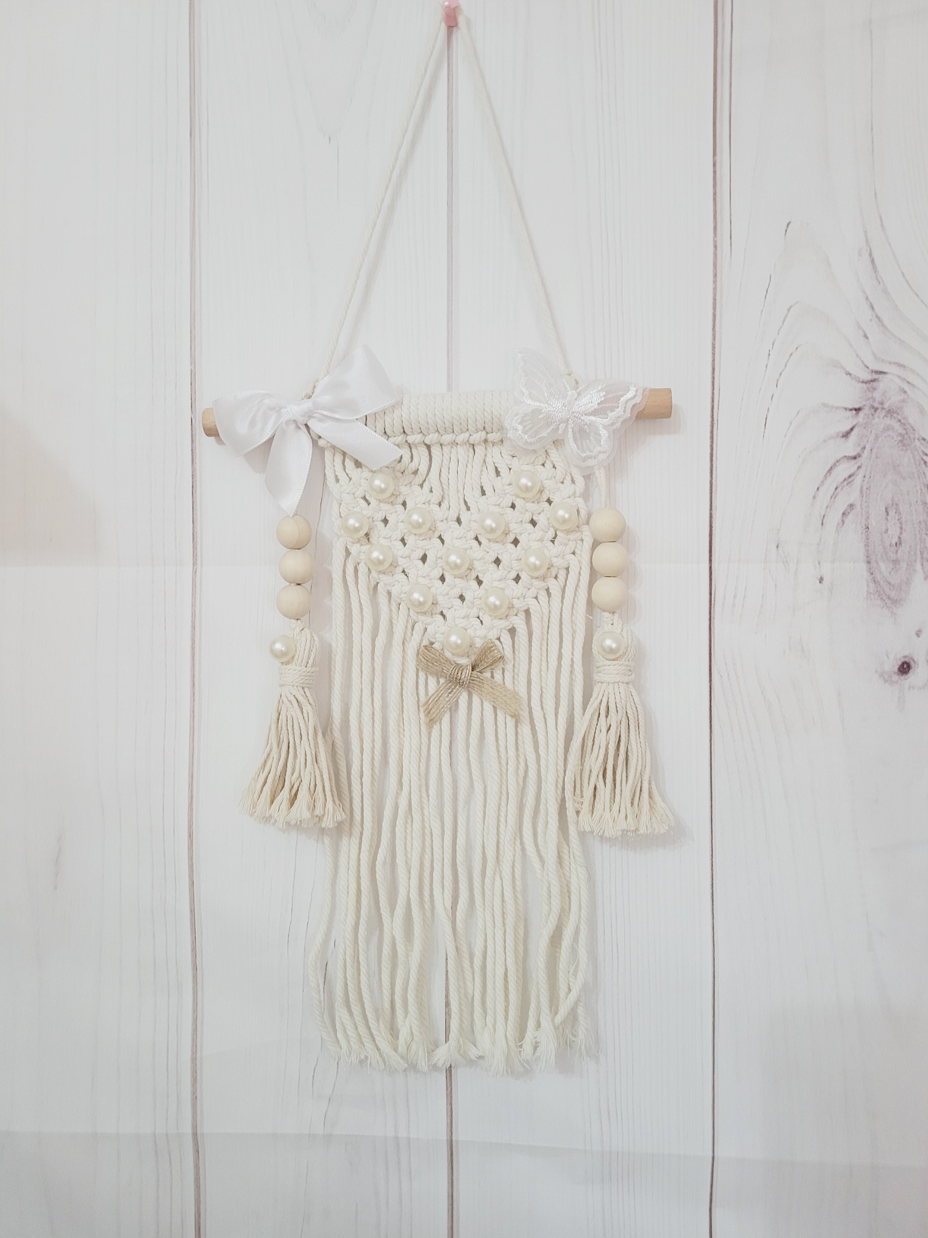 macramé murale perles modèle double