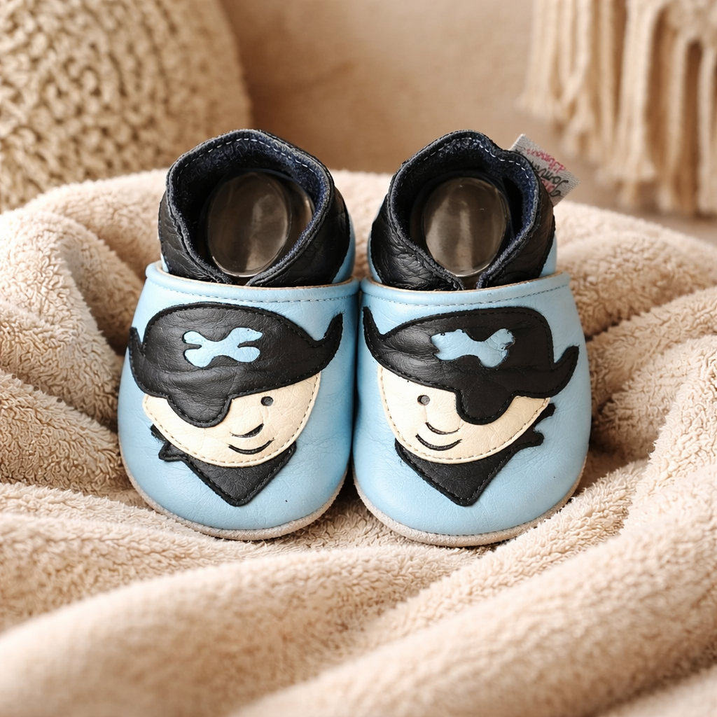 Chaussons en cuir garçon Pirate - Mes Pommes D'Amour Cadeaux naissance