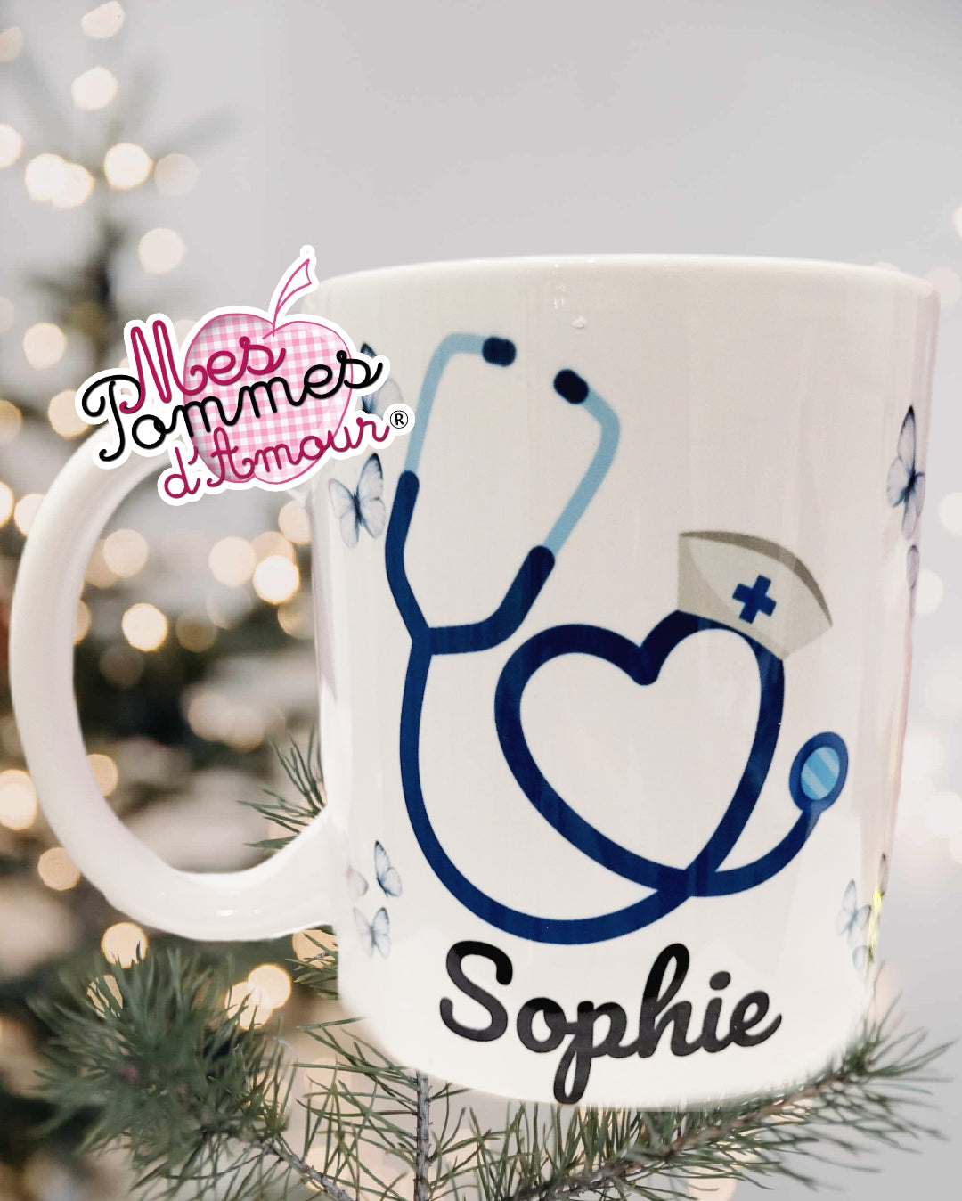 Mug personnalisé stéthoscope - Mes Pommes D'Amour Cadeaux naissance