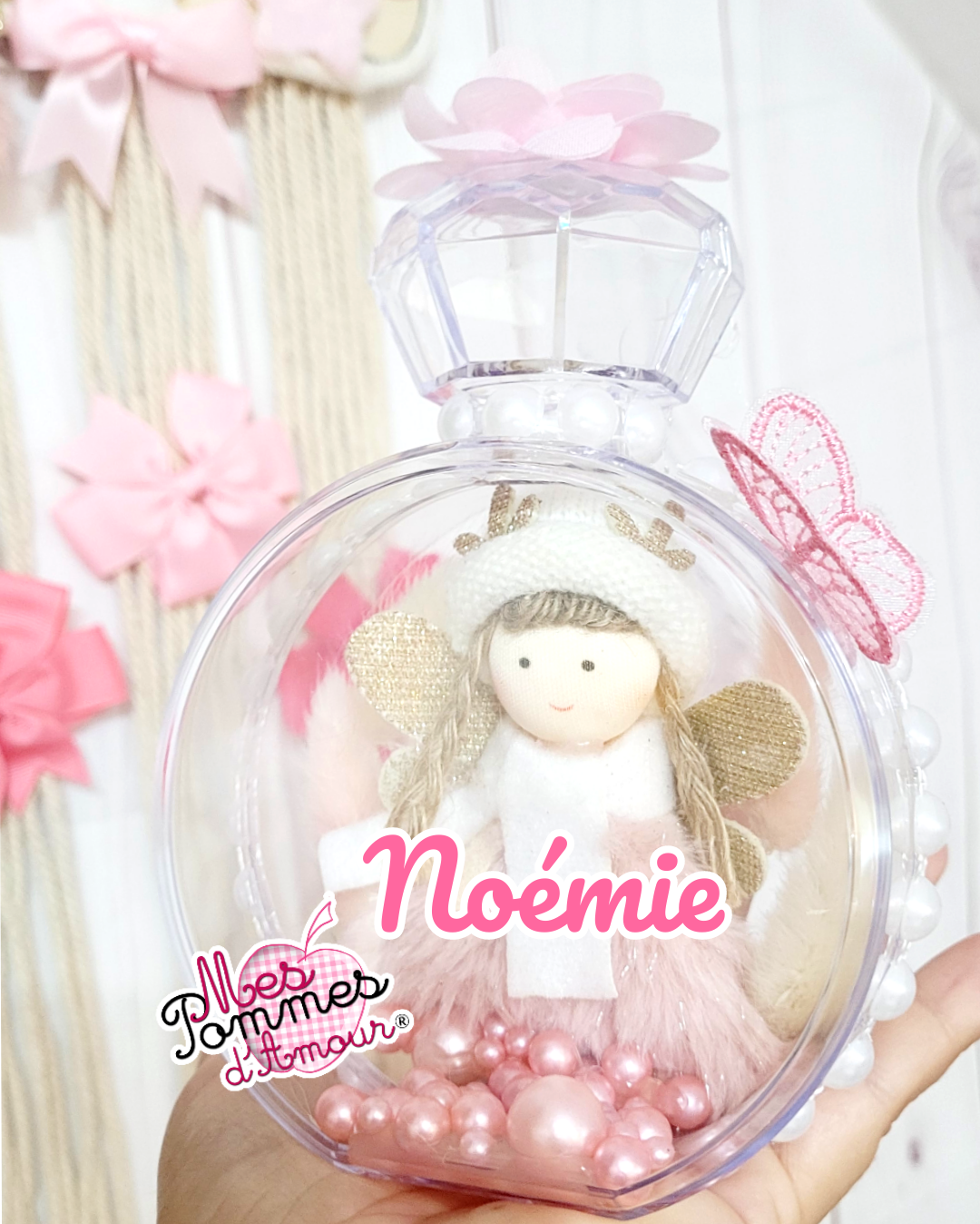 Déco bouteille de fée ange personnalisable
