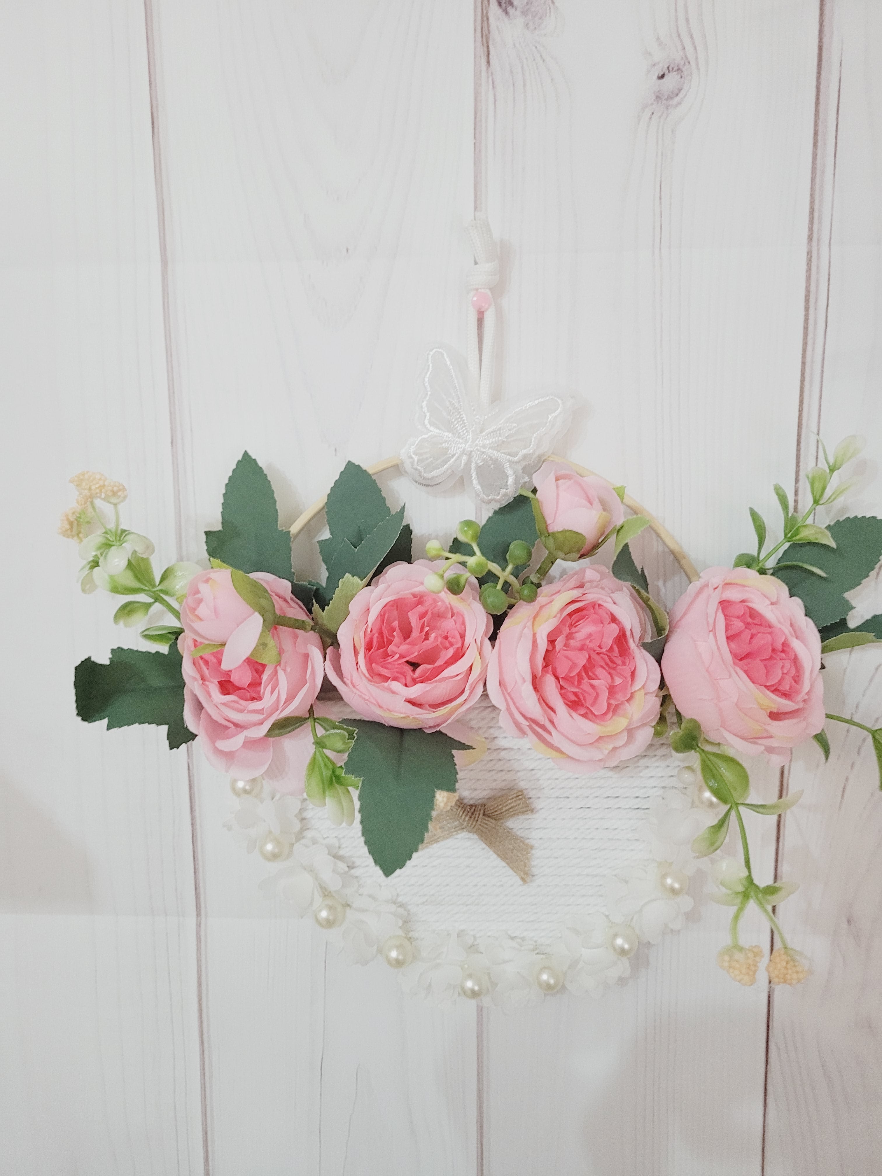 Porte fleurs macramé murale