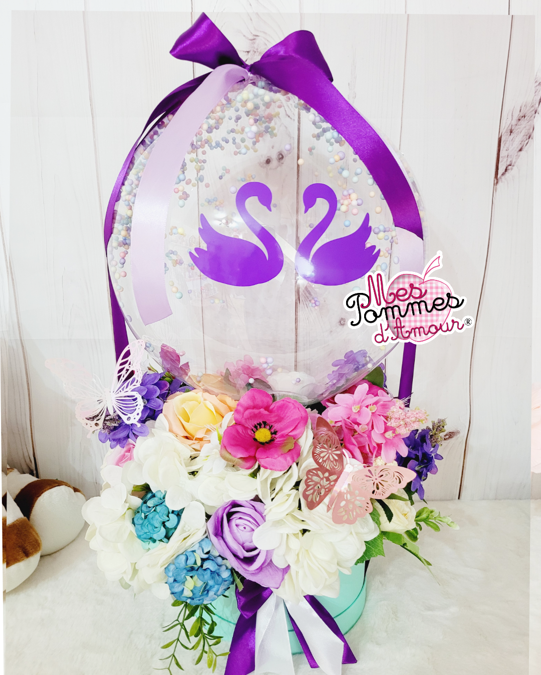Bouquet composition florale et sa bulle