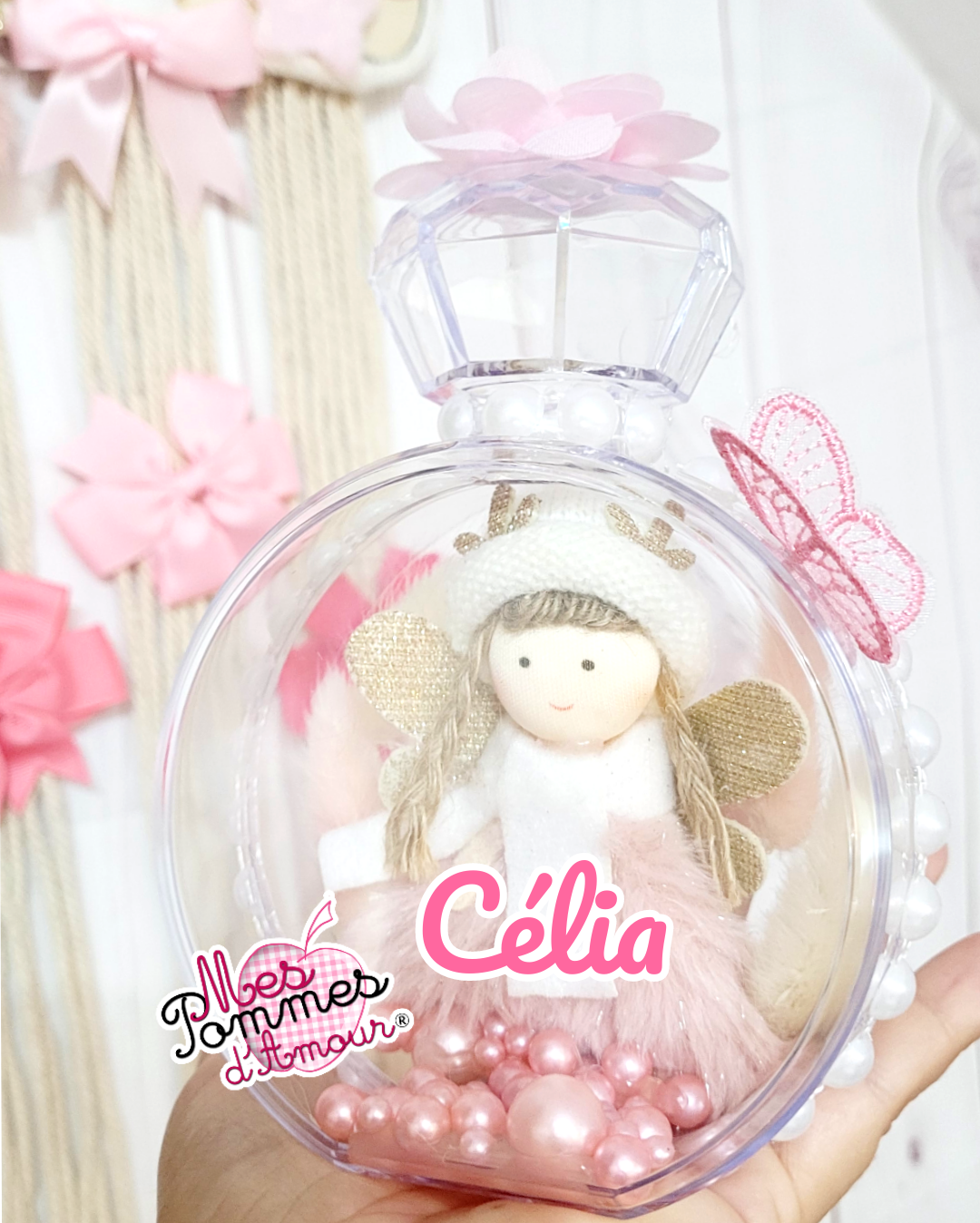 Déco bouteille de fée ange personnalisable