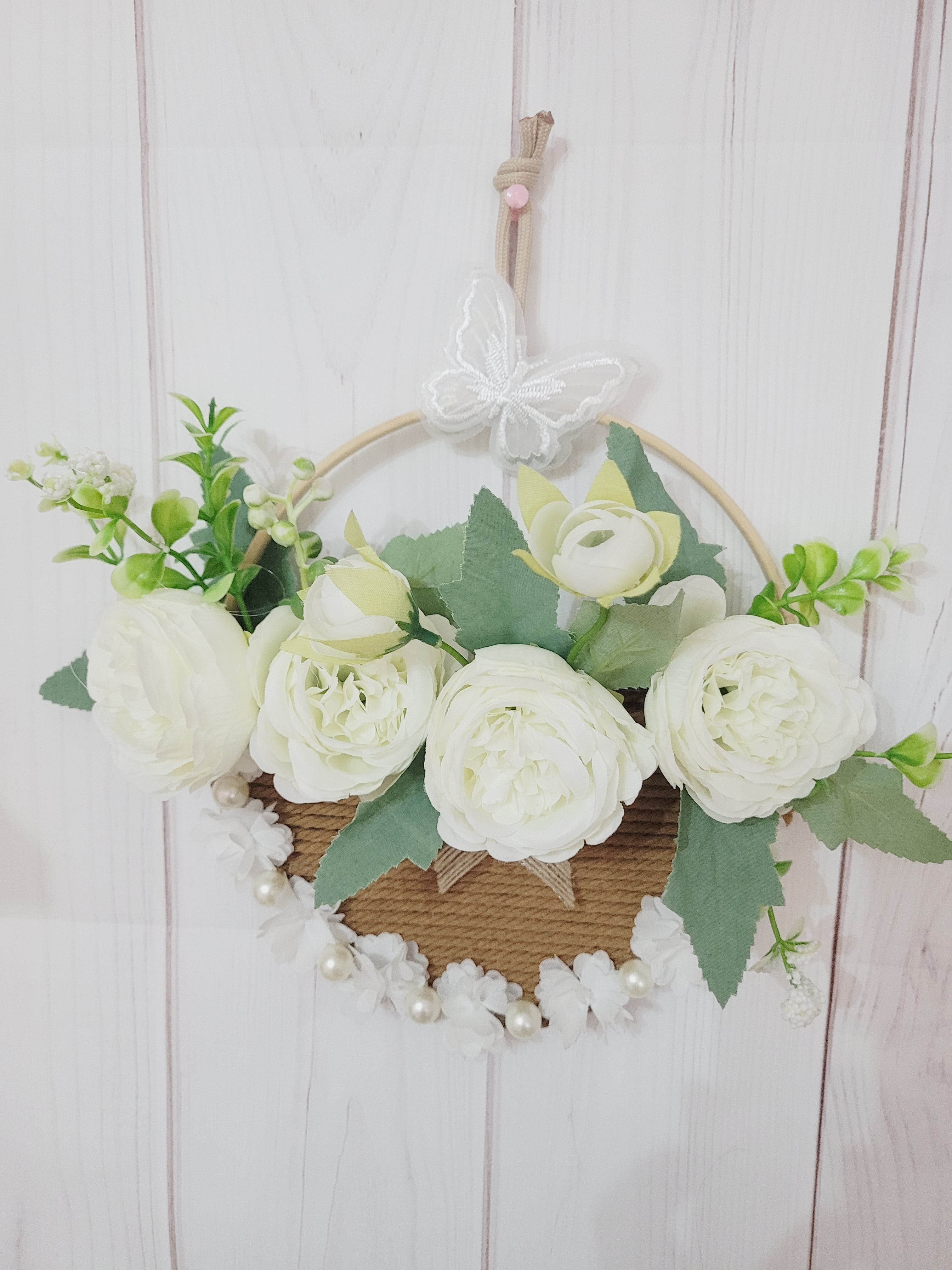 Porte fleurs macramé murale