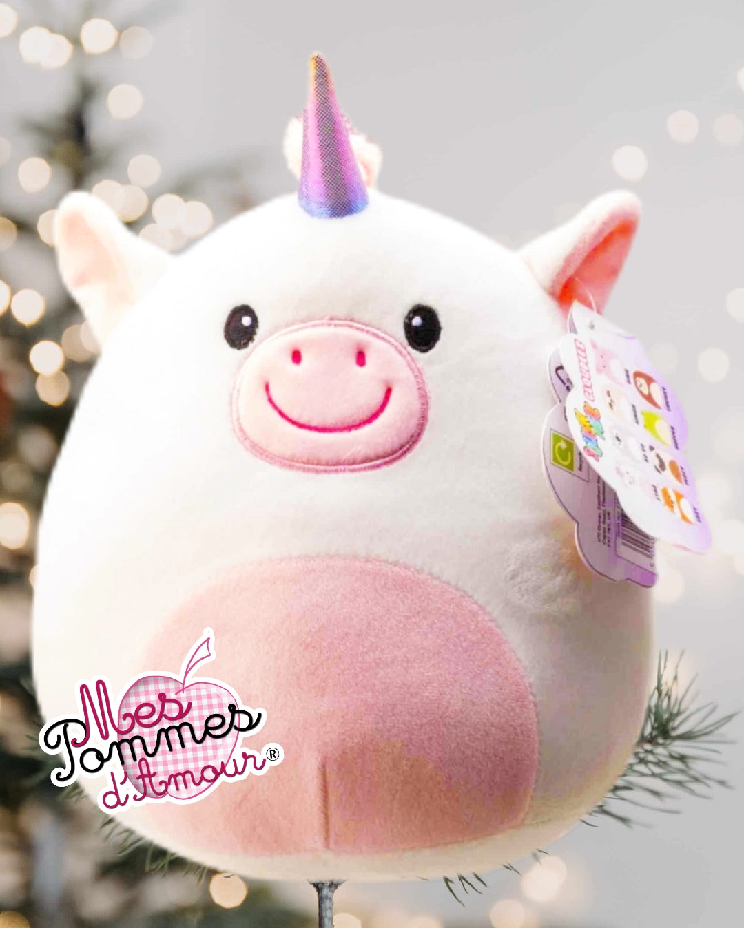Peluche licorne Cloudeez 23cm – Squish Meez, doudou ultra‑doux