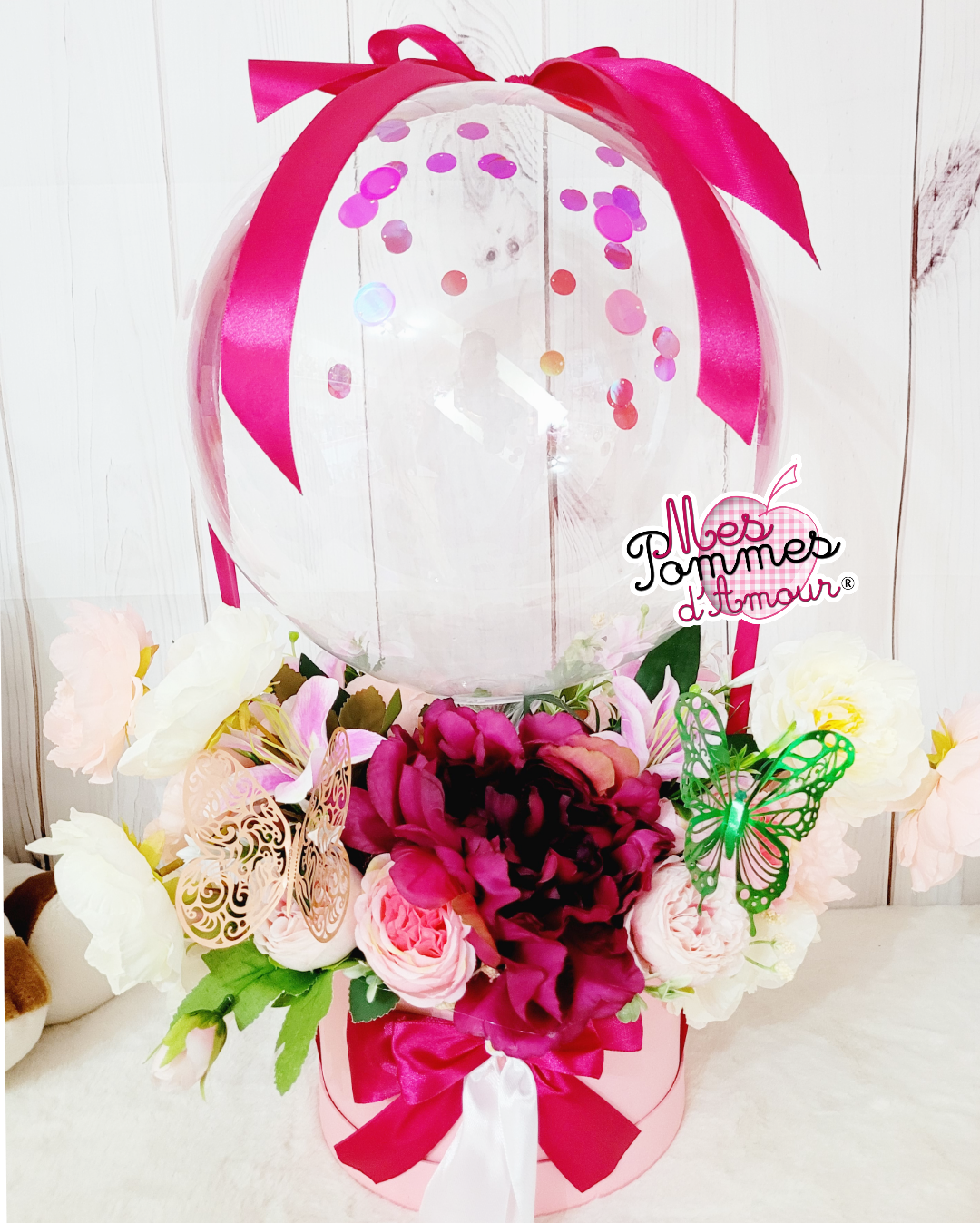 Bouquet composition florale et sa bulle