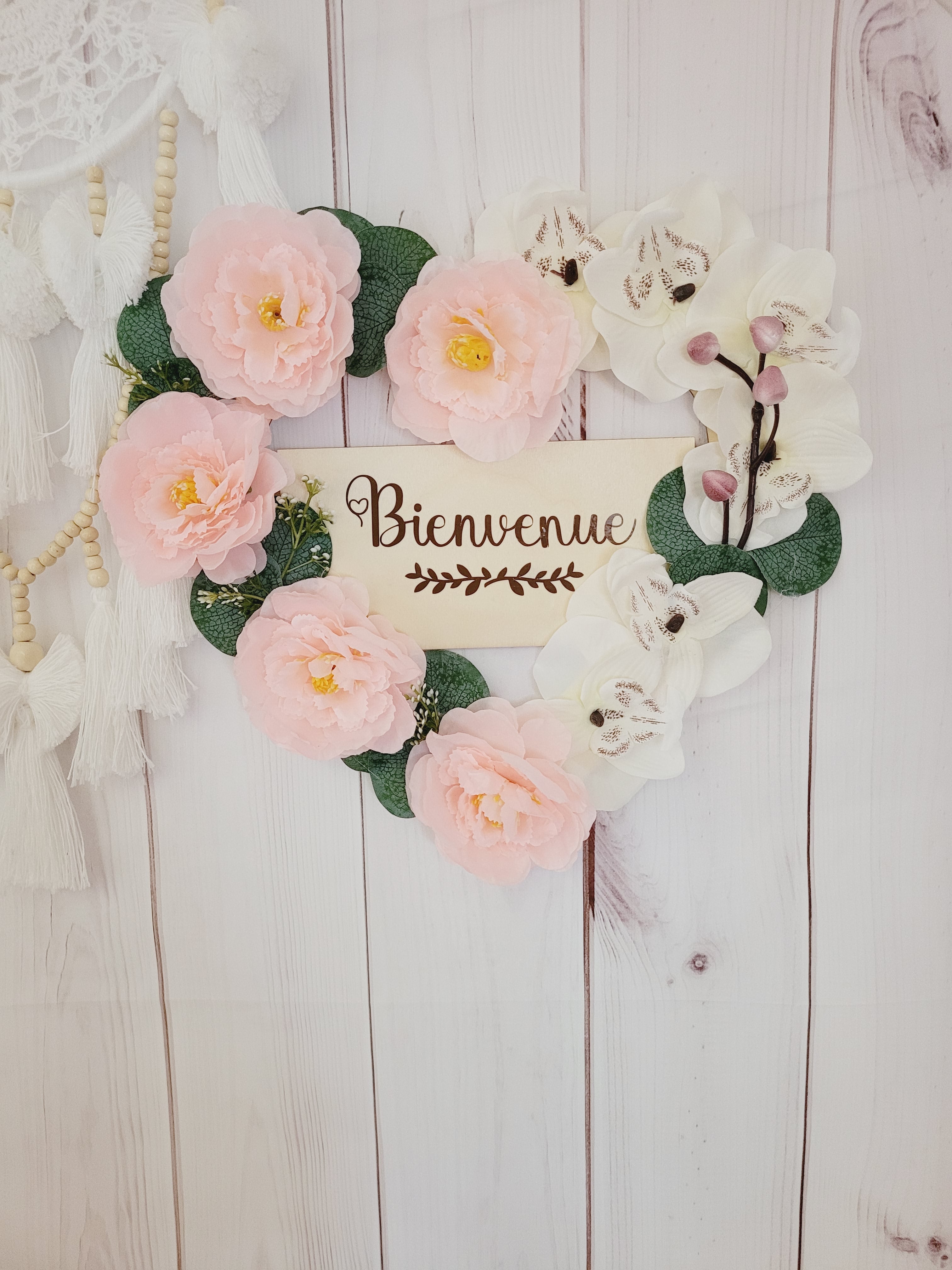 Plaque de porte pivoine et Magnolia